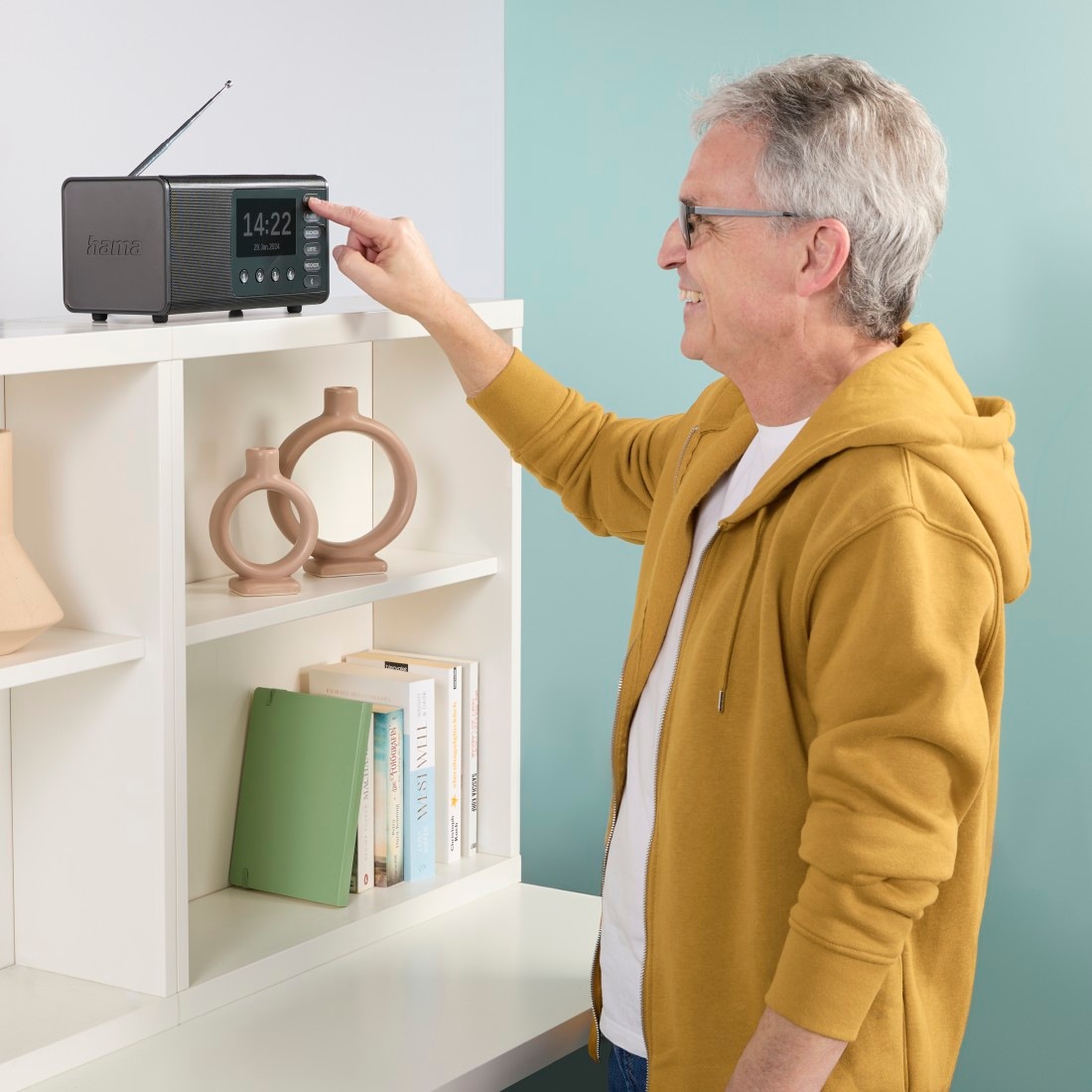 Hama Digitalradio (DAB+) »DAB-Radio (mit Bluetooth, Digitalradio, FM/DAB plus, Radiowecker)«, (5 W)