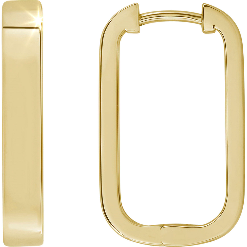 FIRETTI Paar Creolen »Schmuck Geschenk Silber 925 Ohrschmuck Ohrringe Rechteck« Made in Germany gelbgoldfarben Modischer Ohrschmuck