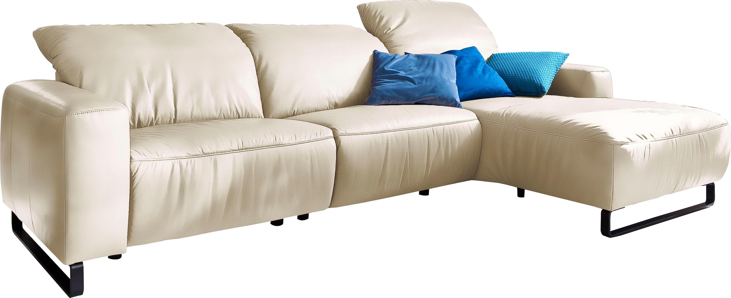 Home affaire Ecksofa "Juist L-Form" mit Kopfteilverstellung und schwarzen M günstig online kaufen