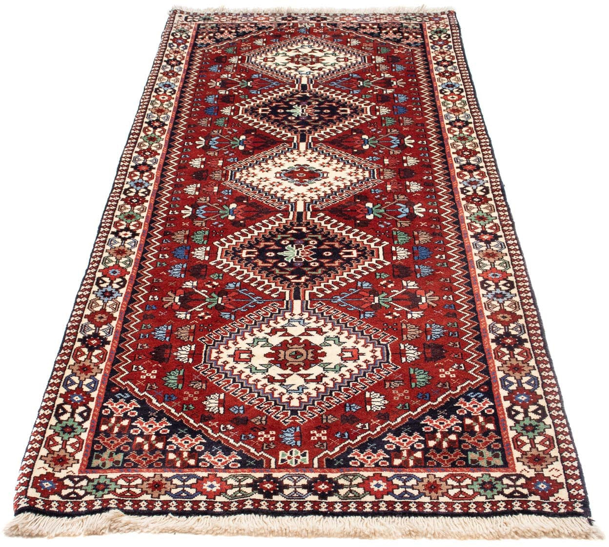 morgenland Wollteppich »Yalameh Medaillon Blu scuro 160 x 100 cm«, rechteck günstig online kaufen