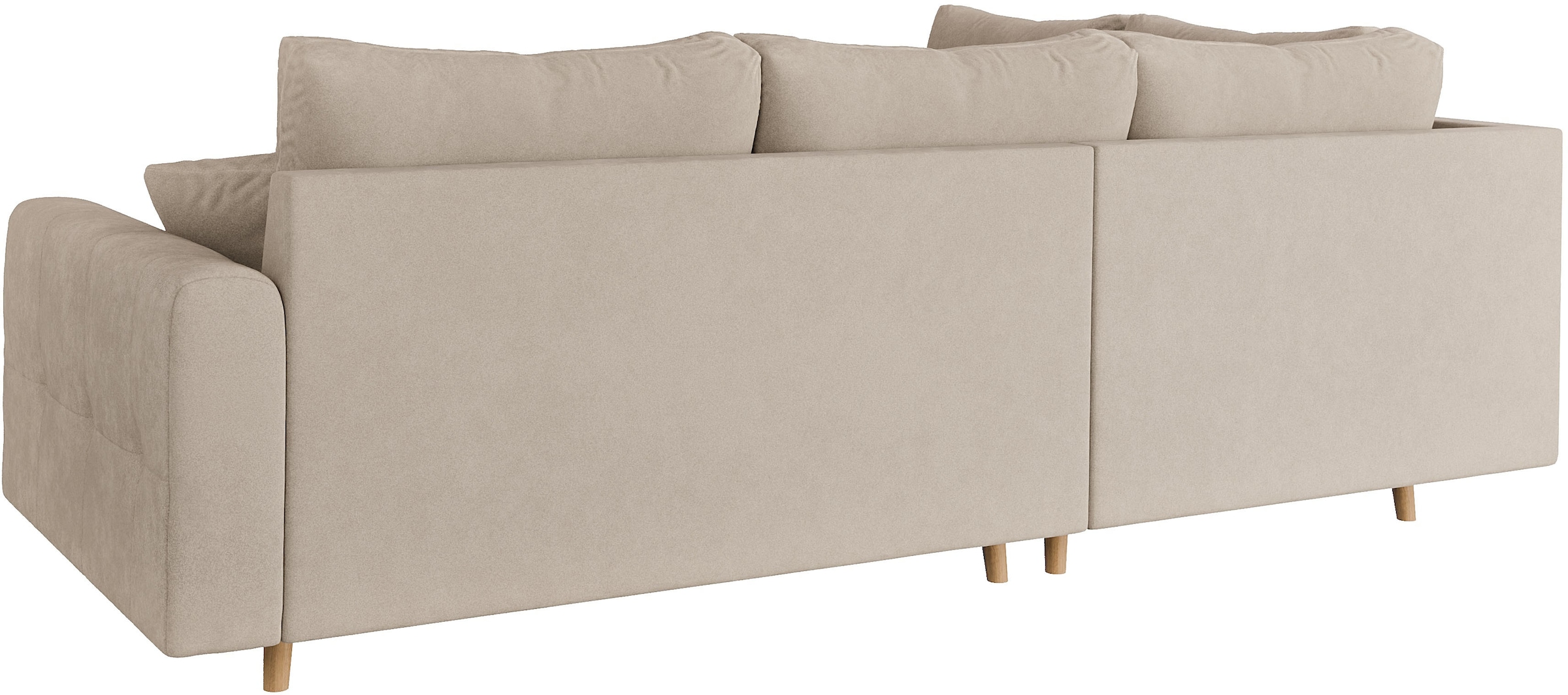 Home affaire Ecksofa »CHARRE L-Form mit Ottomane, Maße B/T/H: 231/161/81 cm«, feine Steppung, lose Rücken- und Zierkissen, auch in Cord und Bouclé