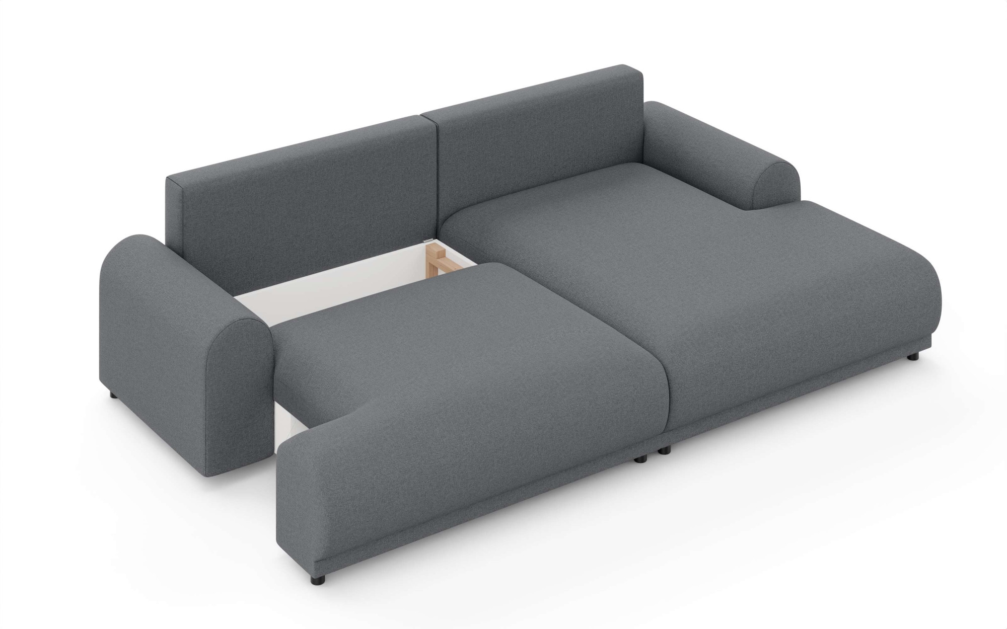 INOSIGN Ecksofa »Marsby, mit Bettfunktion und Bettkasten, Maße: B/H/T 242/65/145 cm«, L-Form mit Wellenunterfederung, Recamiere links oder rechts bestellbar