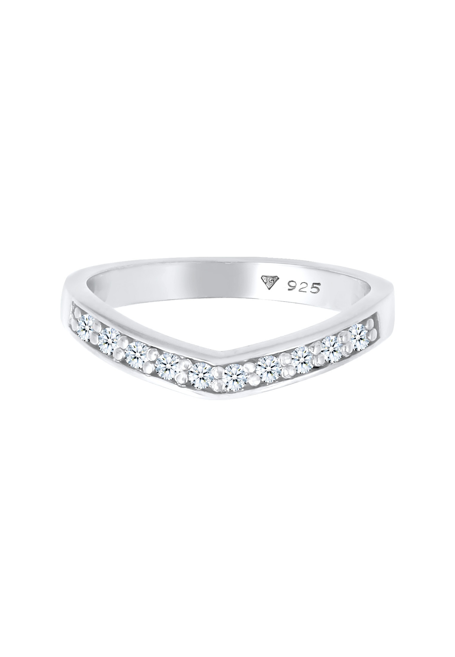 Elli DIAMONDS Diamantring »Diamanten (0.15 ct) V-Form Verlobung 925 Silber«