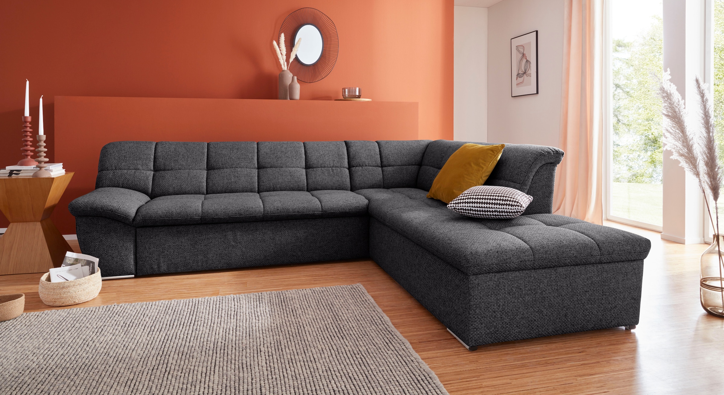 DOMO collection Ecksofa »Lagoa L-Form«, wahlweise mit Bettfunktion, frei im günstig online kaufen