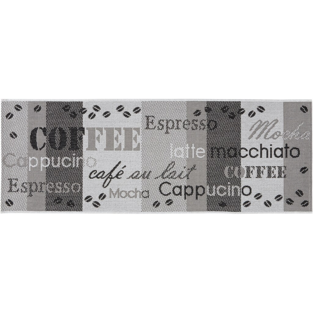 Andiamo Küchenläufer »ARIZONA 1«, rechteckig, 5 mm Höhe, Flachgewebe, Motiv Kaffee, mit Schriftzug, In- und Outdoor geeignet, Küche