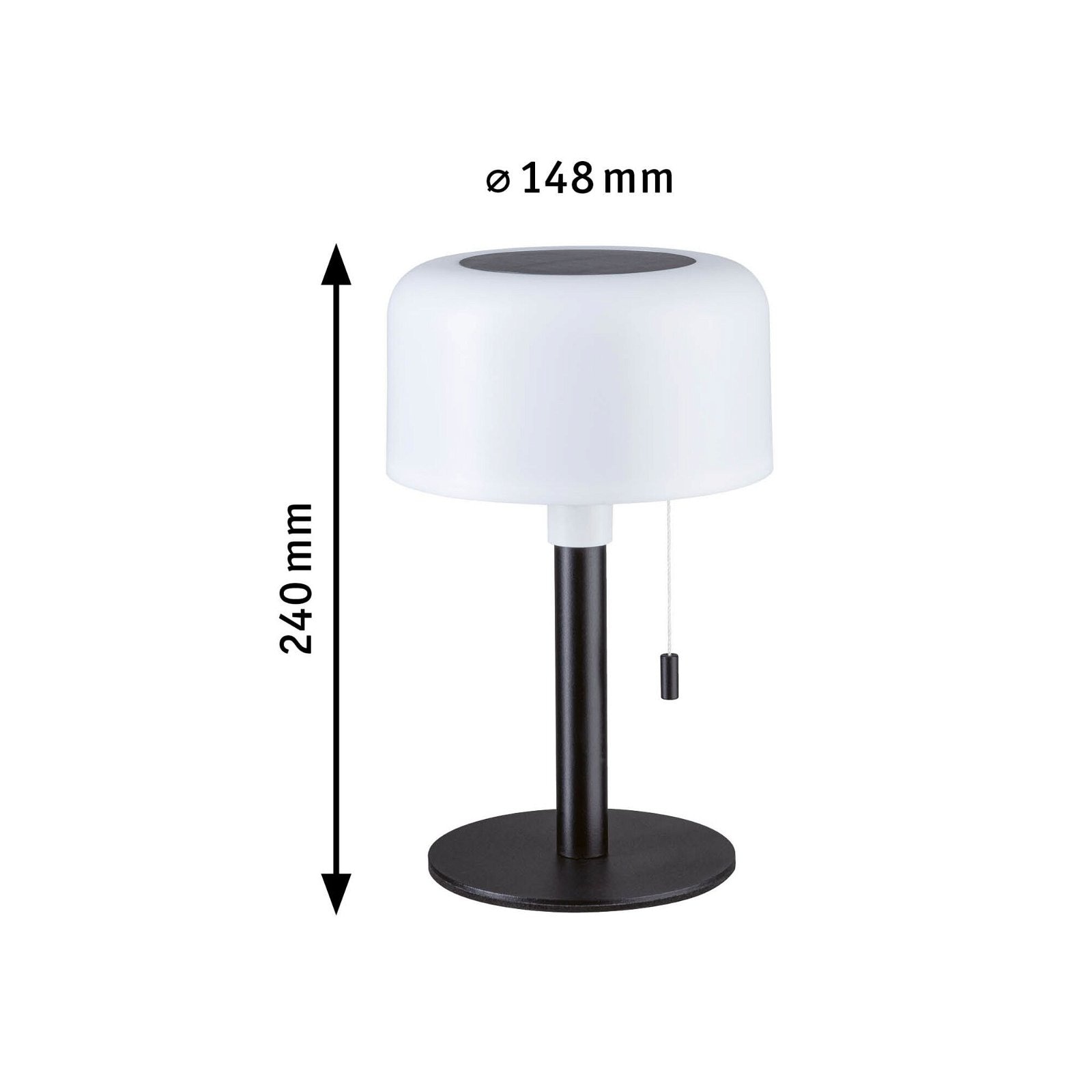 Paulmann LED Außen-Tischleuchte »Mobile Solar Bartja IP44 2700K USB-C Akku«, 1 flammig