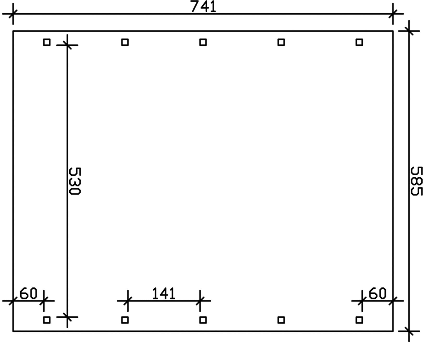Skanholz Doppelcarport »Spreewald«, Nadelholz, 530 cm, Grün, mit EPDM-Dach, rote Blende