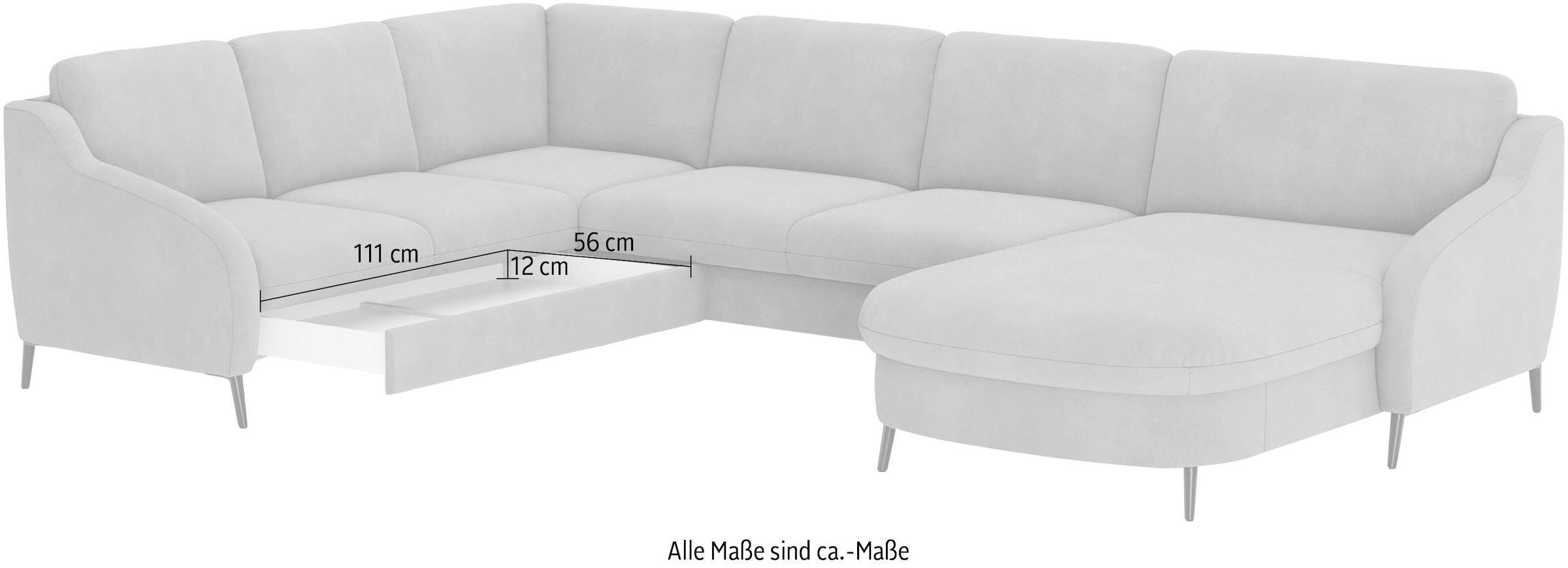 sit&more Wohnlandschaft »Soul U-Form«, wahlweise mit Bettfunktion und Bettkasten oder Schubkasten