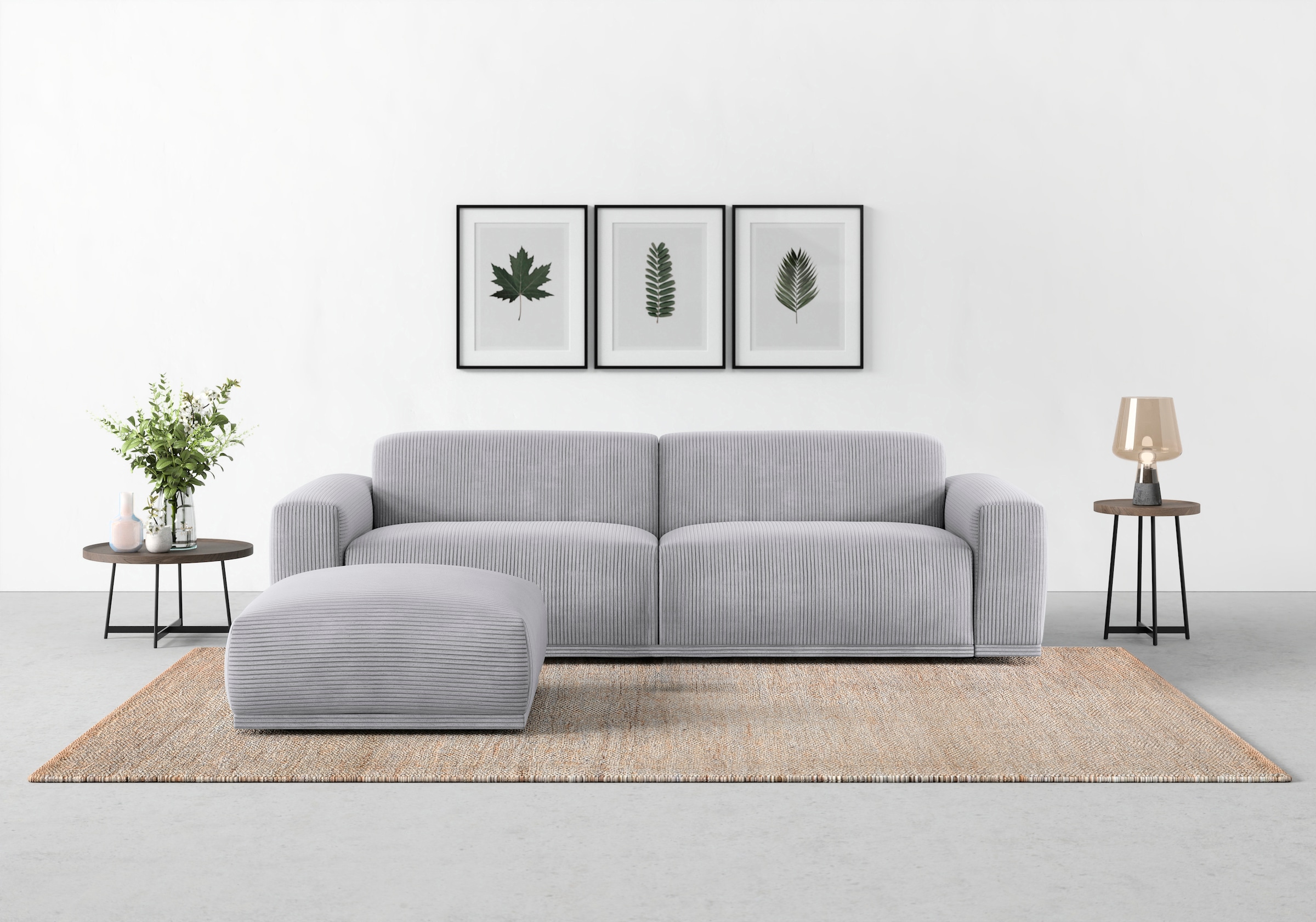 TRENDMANUFAKTUR Big-Sofa »Braga, mit hochwertigem Kaltschaum, Megasofa, in Cord erhältlich«, modernes Big-Sofa, Couch mit hohem Sitzkomfort, 254/72/107 cm (B/H/T)