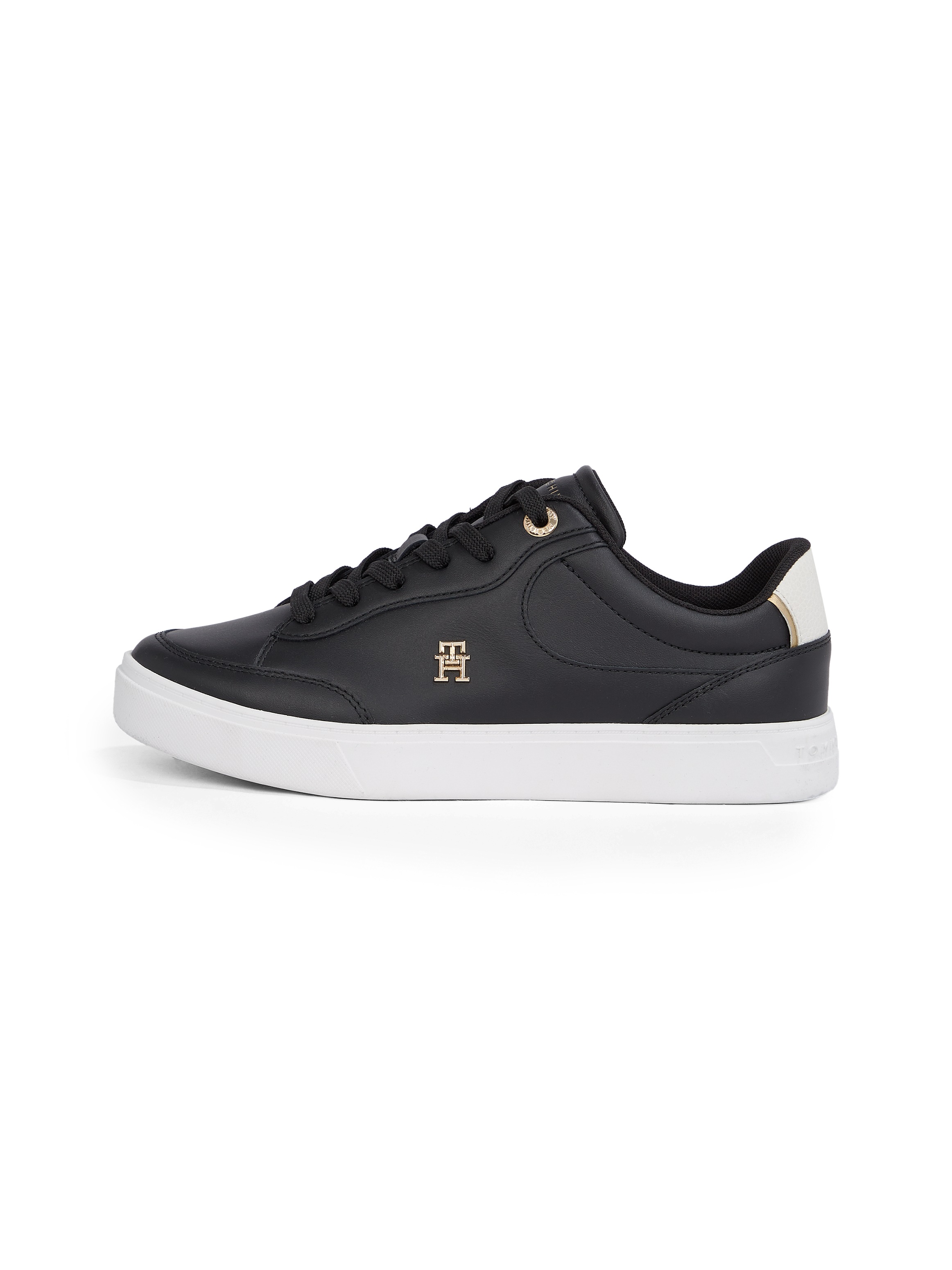 Tommy Hilfiger Plateausneaker »ESSENTIAL CHIC COURT SNEAKER«, Freizeitschuh, Schnürschuh, Halbschuh mit TH-Schmuckelement