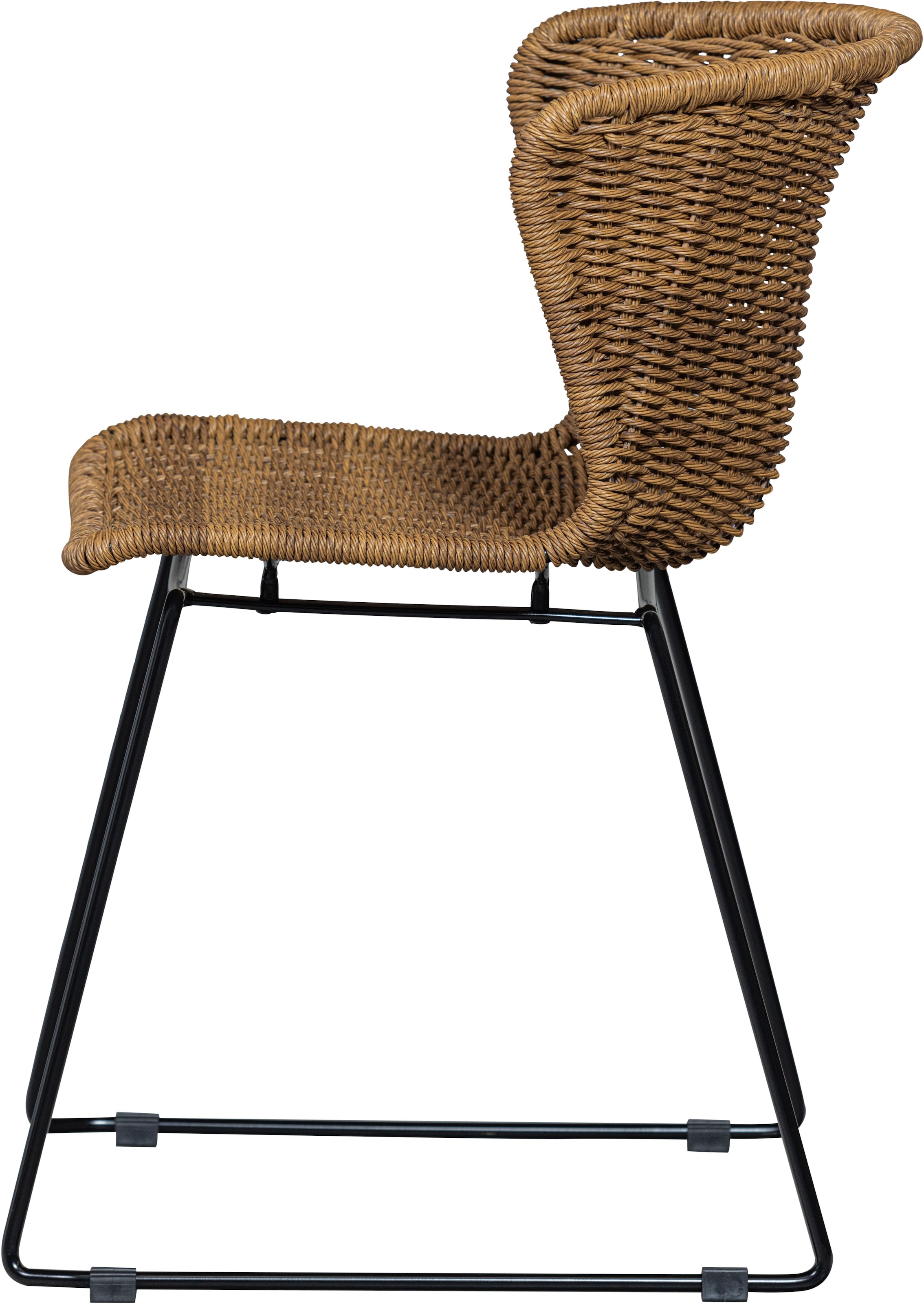 WOOOD Esszimmerstuhl »Wings aus geflochtenem Poly-Rattan mit Stahlgestell H 78 cm« () (Set, 2 St), für den Innen- und Außenbereich geeignet