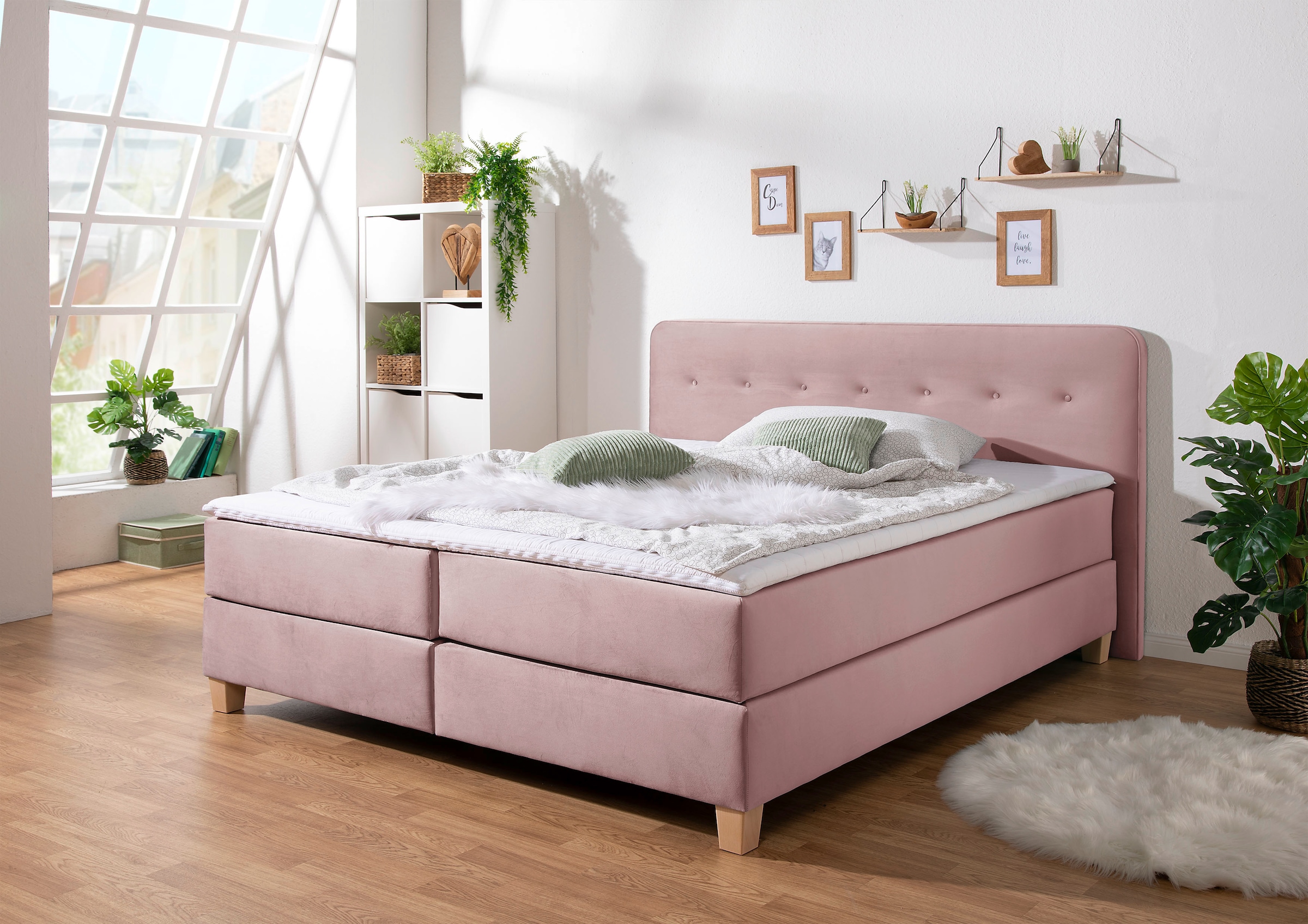 Home affaire Boxspringbett "Fargo" in Überlänge 220 cm, mit Topper, 3 Ausfü günstig online kaufen
