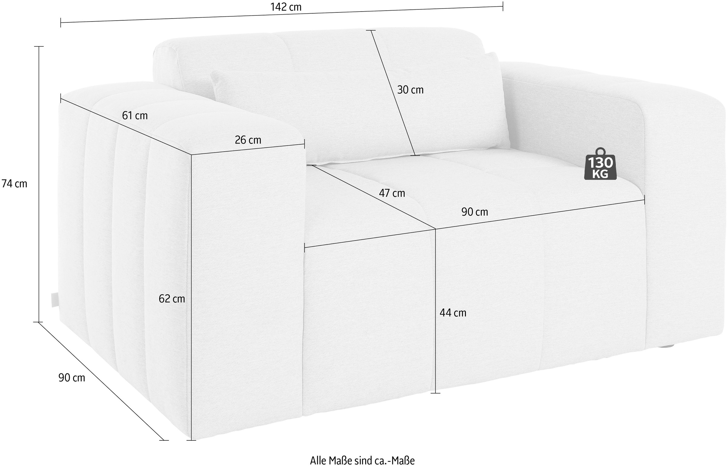LeGer Home by Lena Gercke Loveseat »Maileen Sessel«, passend zur Modulserie "Maileen" - separat stellbar