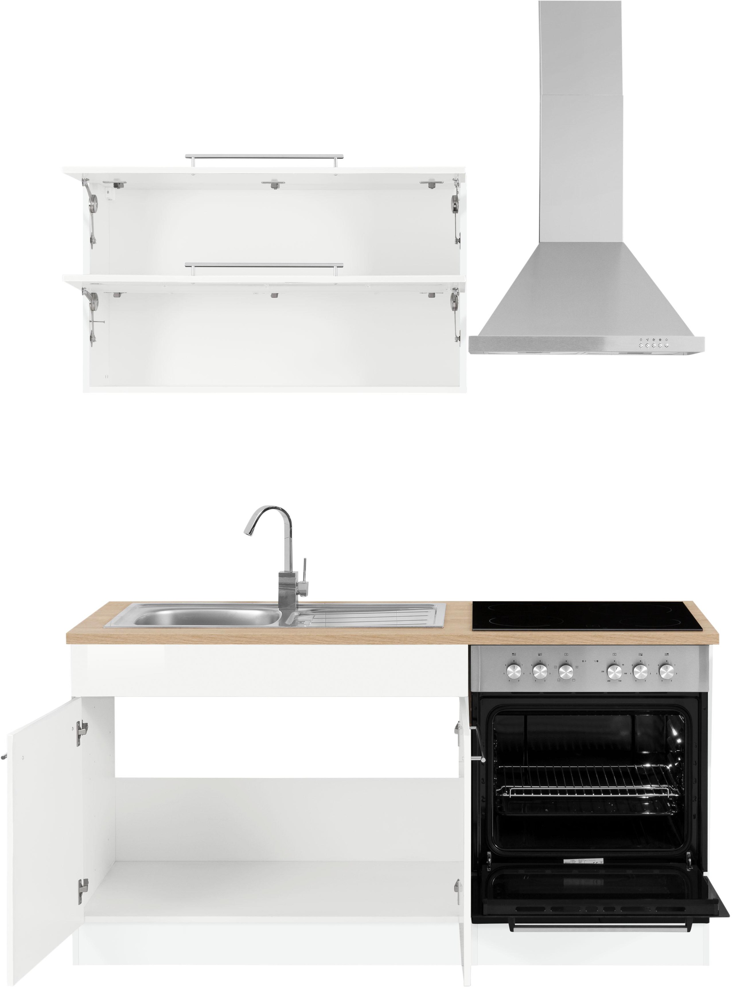 KOCHSTATION Küchenzeile »KS-Eton«, mit E-Geräten, Breite 160 cm