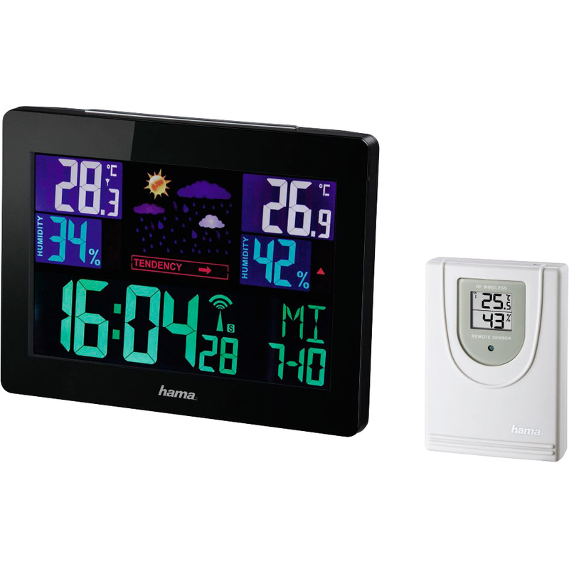 HAMA Wetterstation »mit Außensensor, Funk, Innen-/Außentemperatur, Wettervorhersage« () Außensensor, Funk, Innen-/Außentemperatur, Wettervorhersage...
