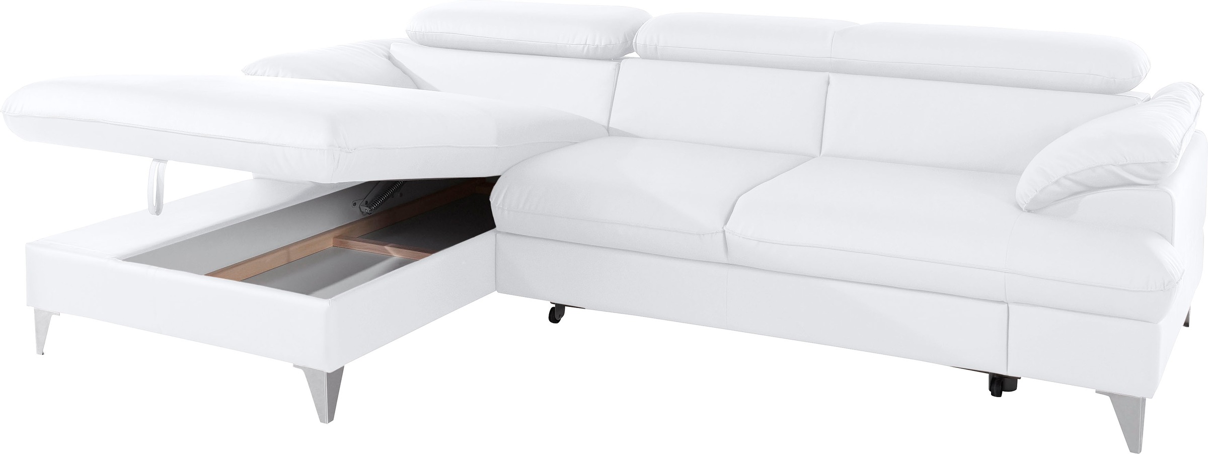 COTTA Polstergarnitur »Caluso«, (2 tlg.), Set: bestehend aus Ecksofa, Hocker, Ecksofa inkl. Kopfteilverstellung