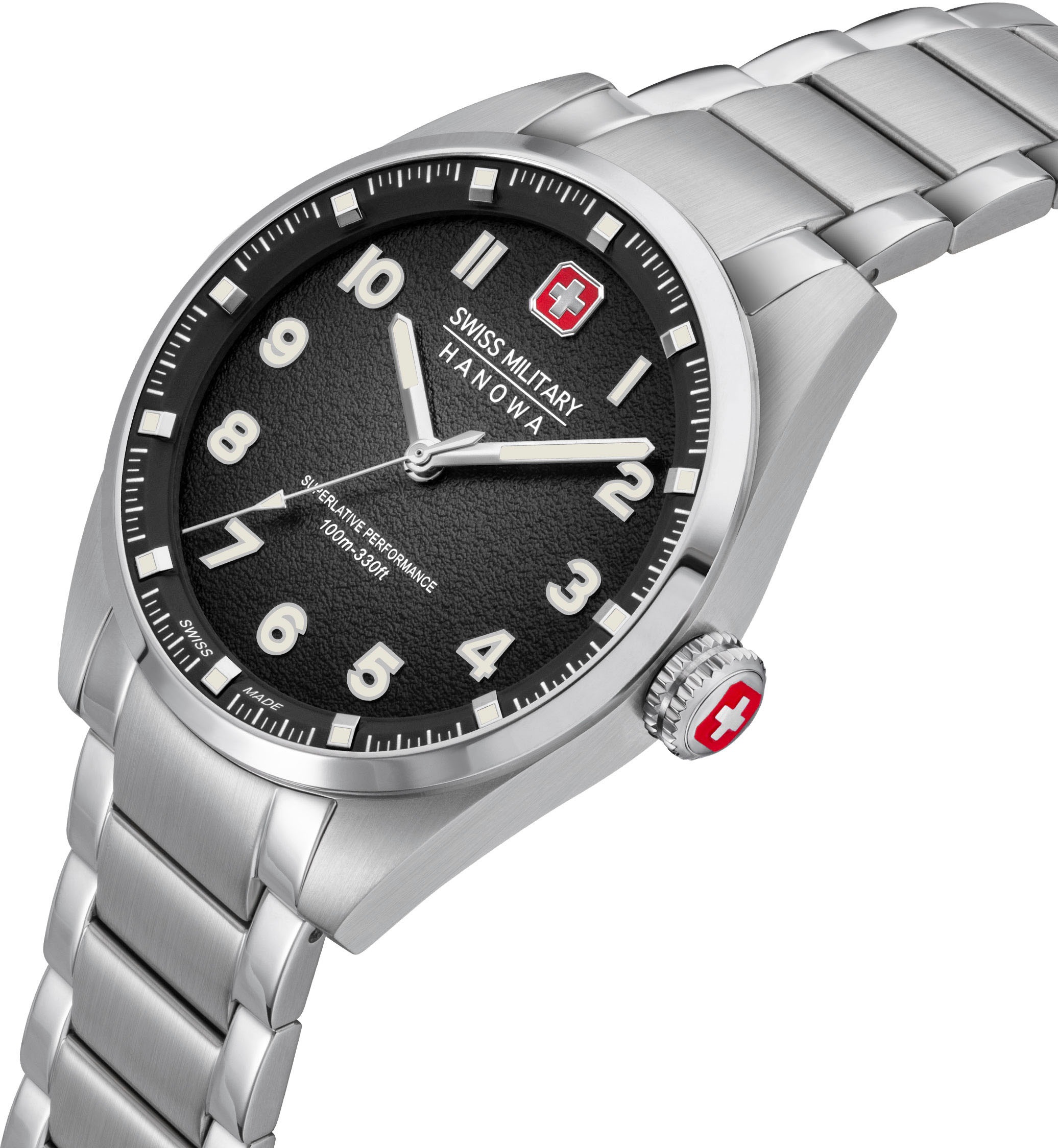 Swiss Military Hanowa Quarzuhr »GREYHOUND, SMWGG0001503«, Armbanduhr, Herrenuhr, Saphirglas, Swiss Made