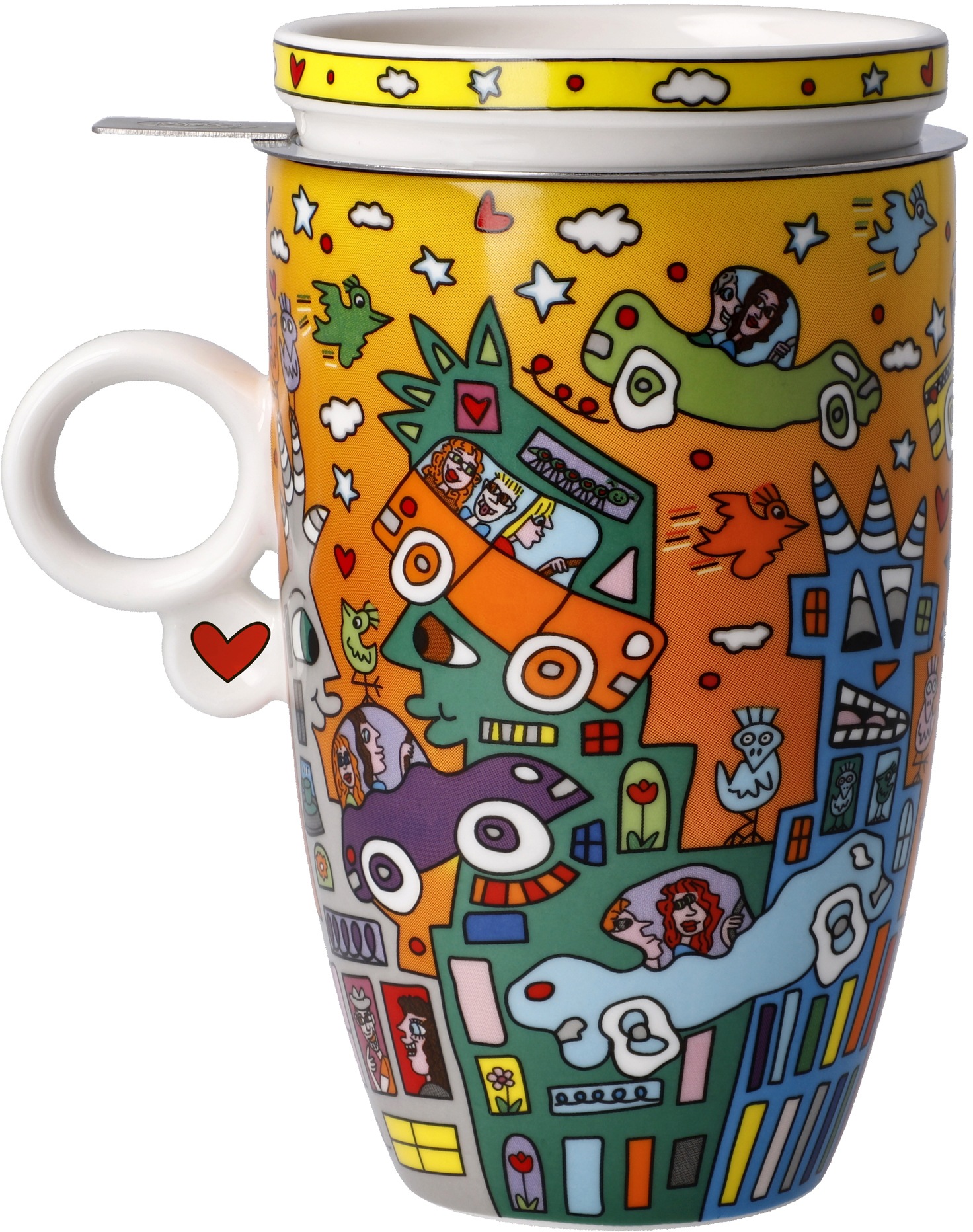 Goebel Tasse »Rizzi«, Pop Art, Teetasse, James Rizzi - Not Getting Around the Traffic