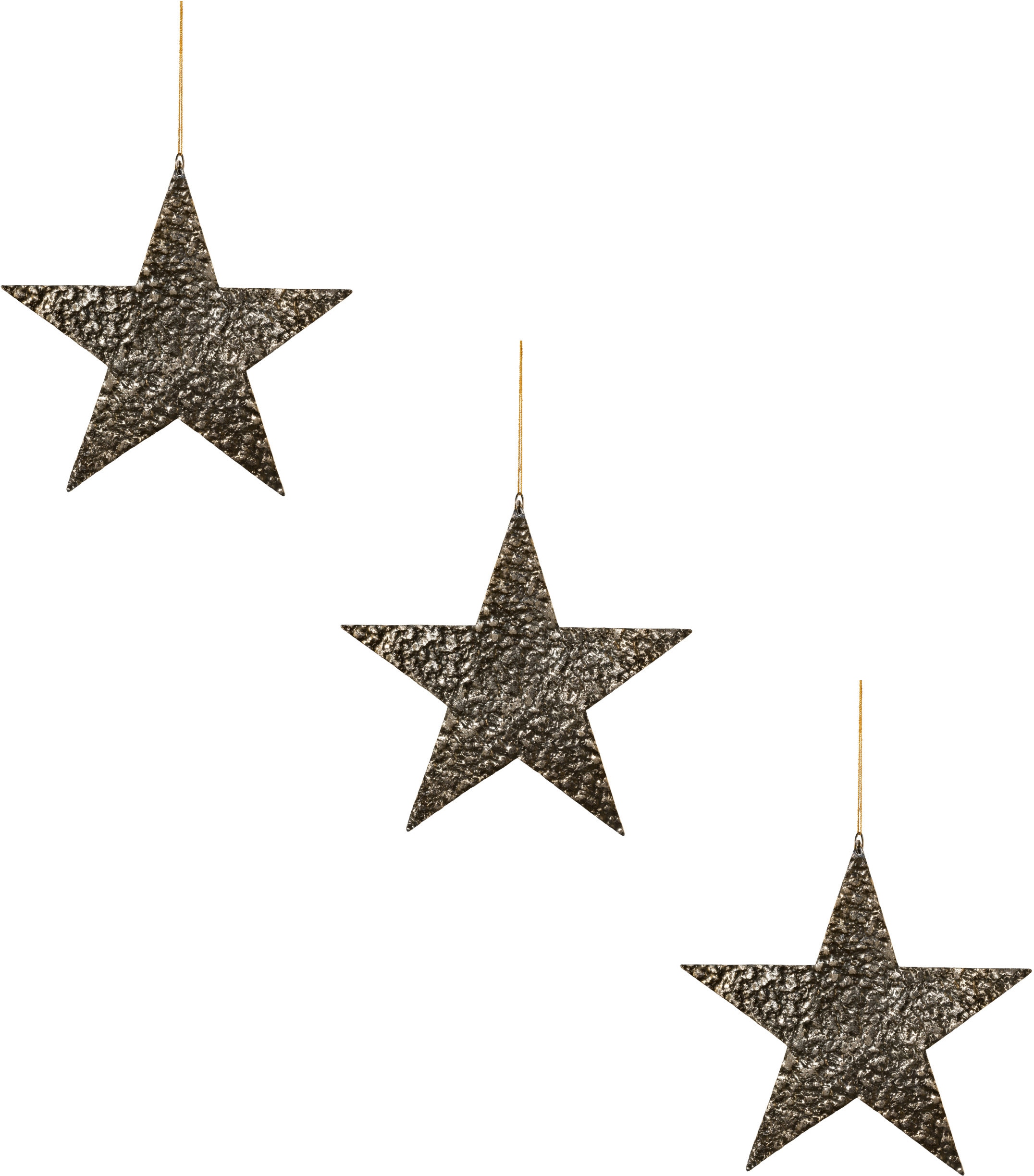 Creativ deco Dekostern »Weihnachtsstern, Weihnachtsdeko«, (3 St.), aus Aluminium, Hängedekoration, 3er Set, Ø ca. 27 cm