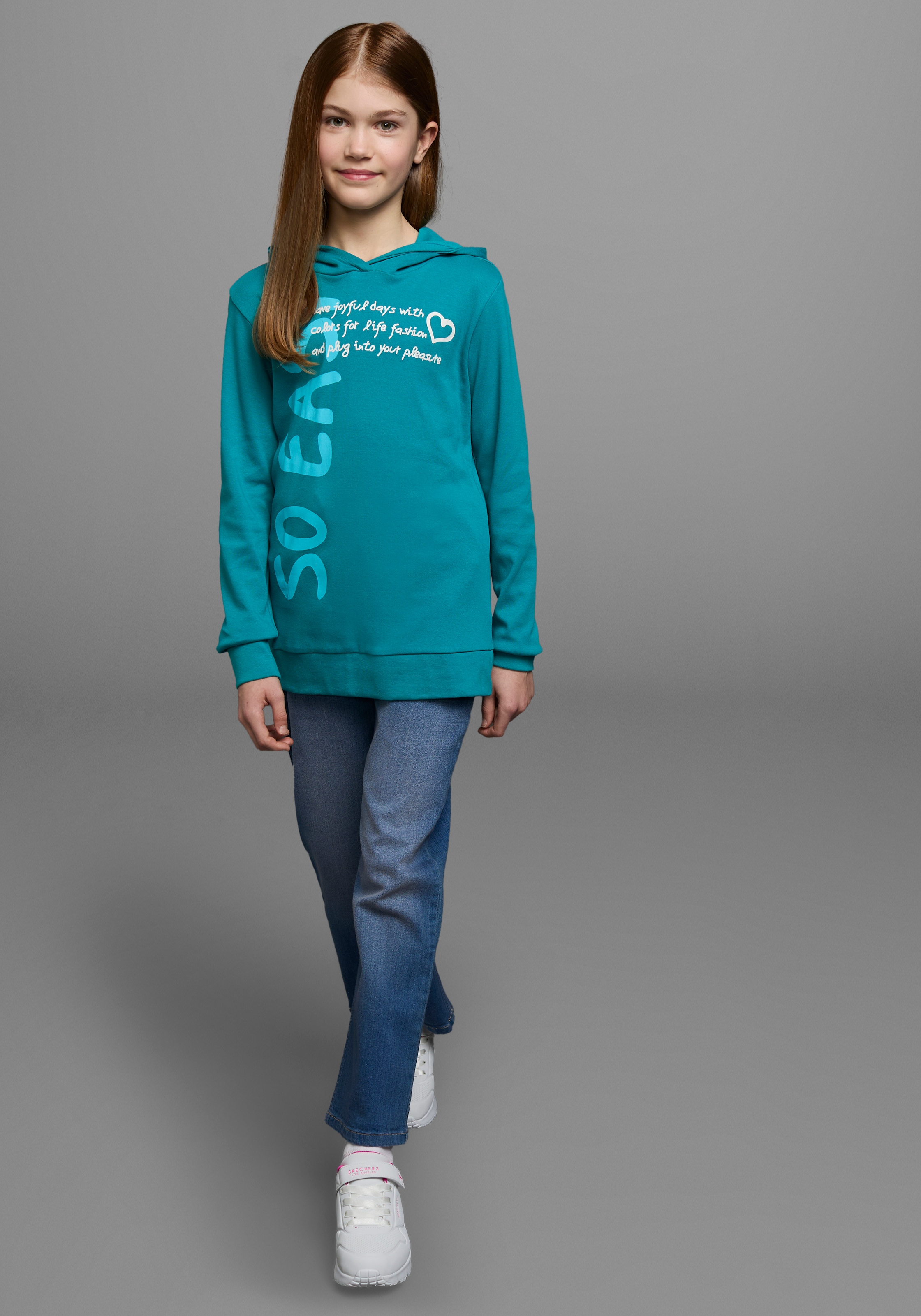 KIDSWORLD Kapuzenshirt »SO EASY - Print« Langarm,  Basic-Passform,  mit modischen Drucken