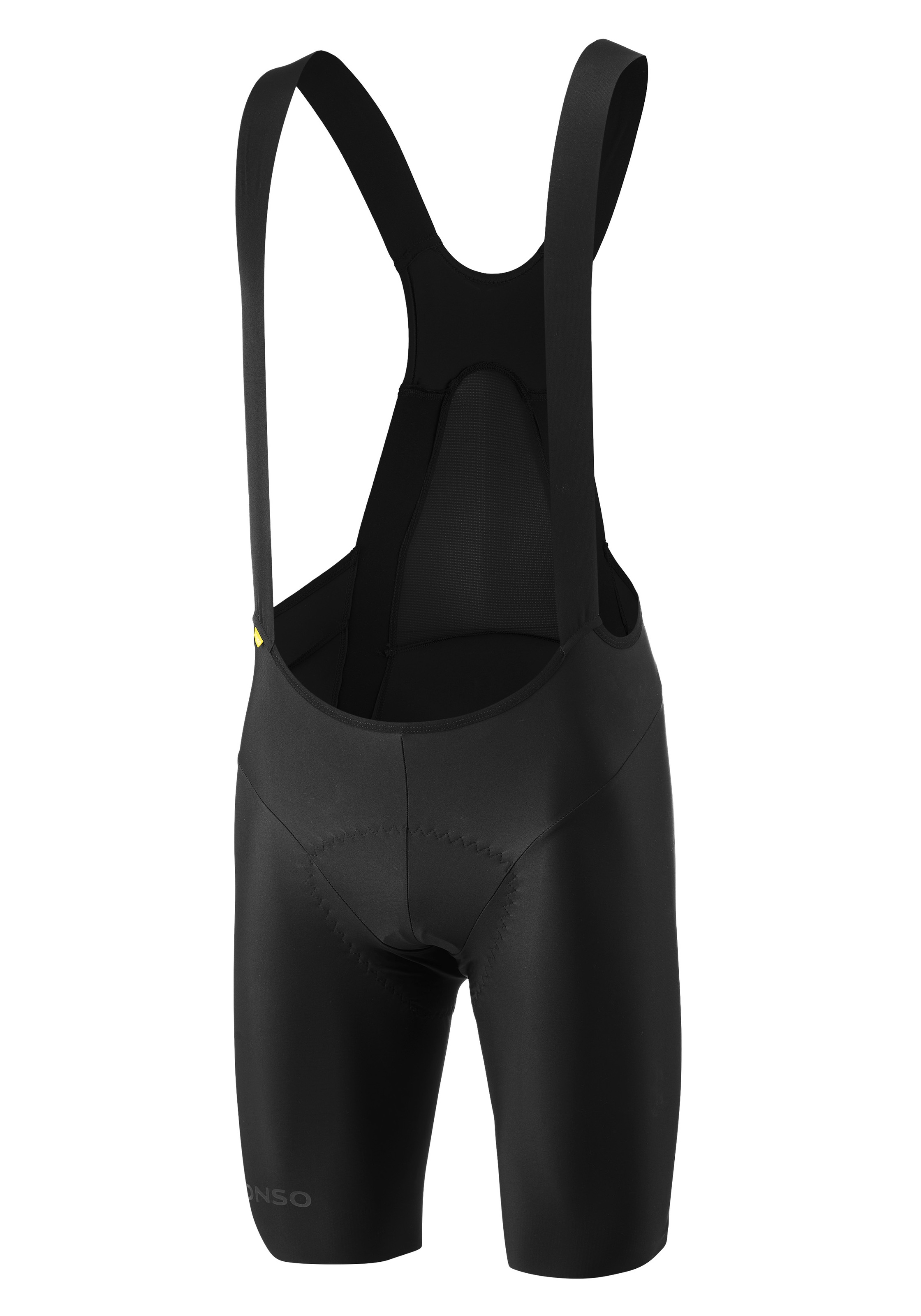 Gonso Fahrradhose »Ride Miles Bib Long Circle M«, Um 4cm verlängertes Bein mit Lasercut-Beinabschlüssen