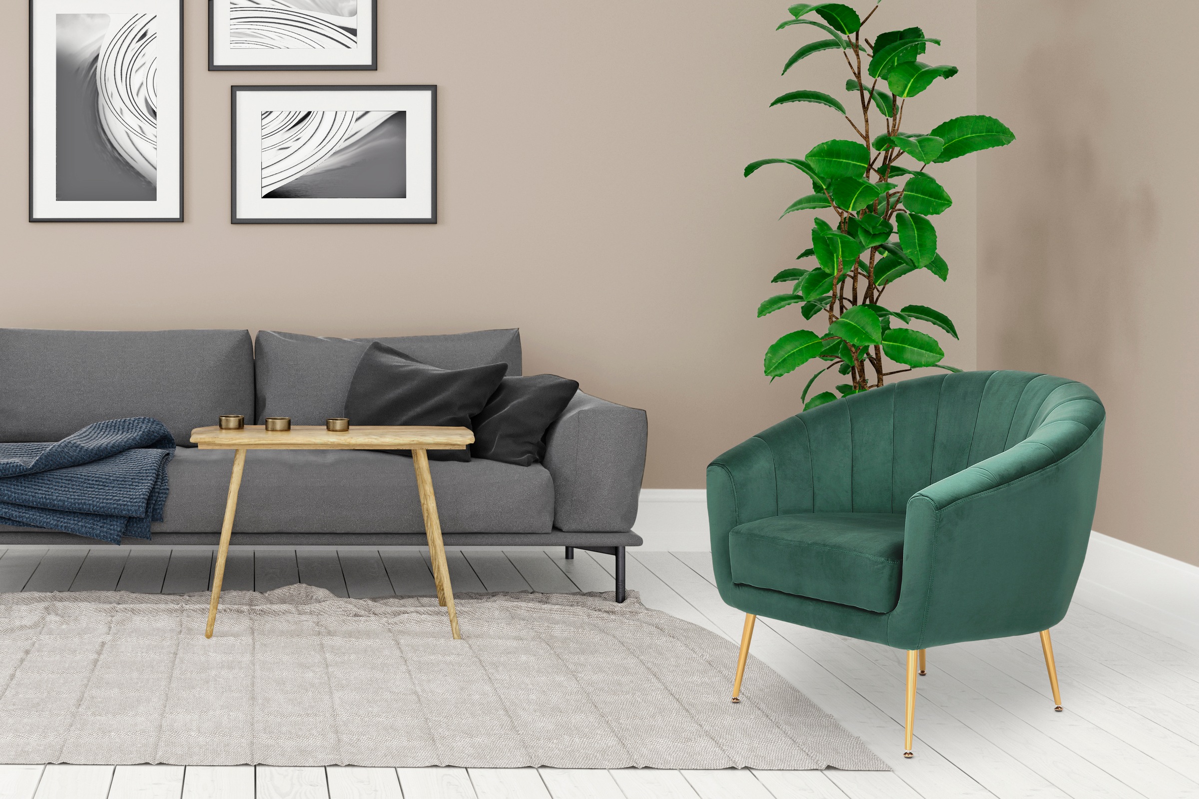 Kayoom Sessel »Sofa Doreen 125, komfortabler Sessel, einfarbige Gestaltung« günstig online kaufen