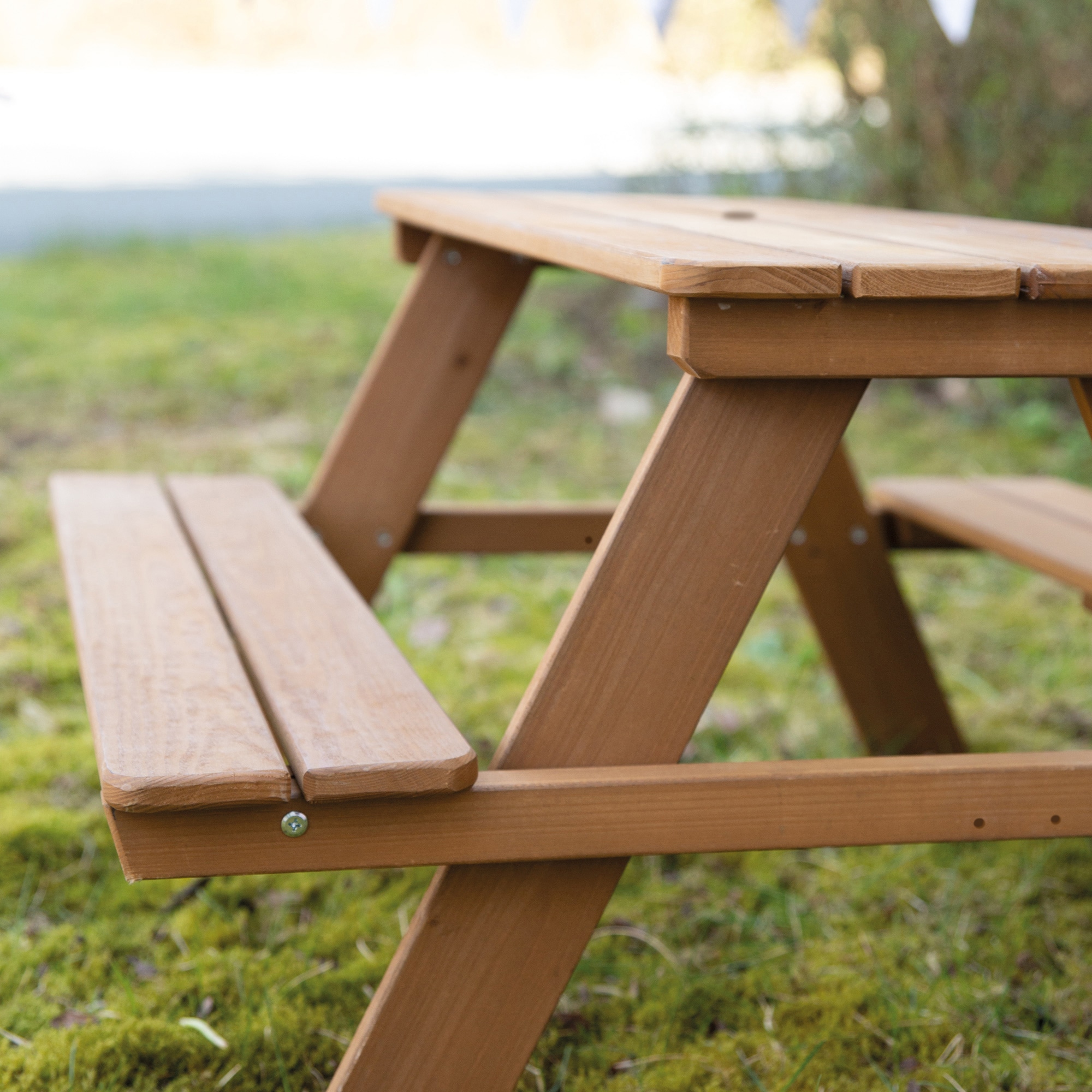 roba® Kindersitzgruppe »Picknick for 4 Outdoor Deluxe, Teakholz-Optik«, mit abgerundeten Ecken