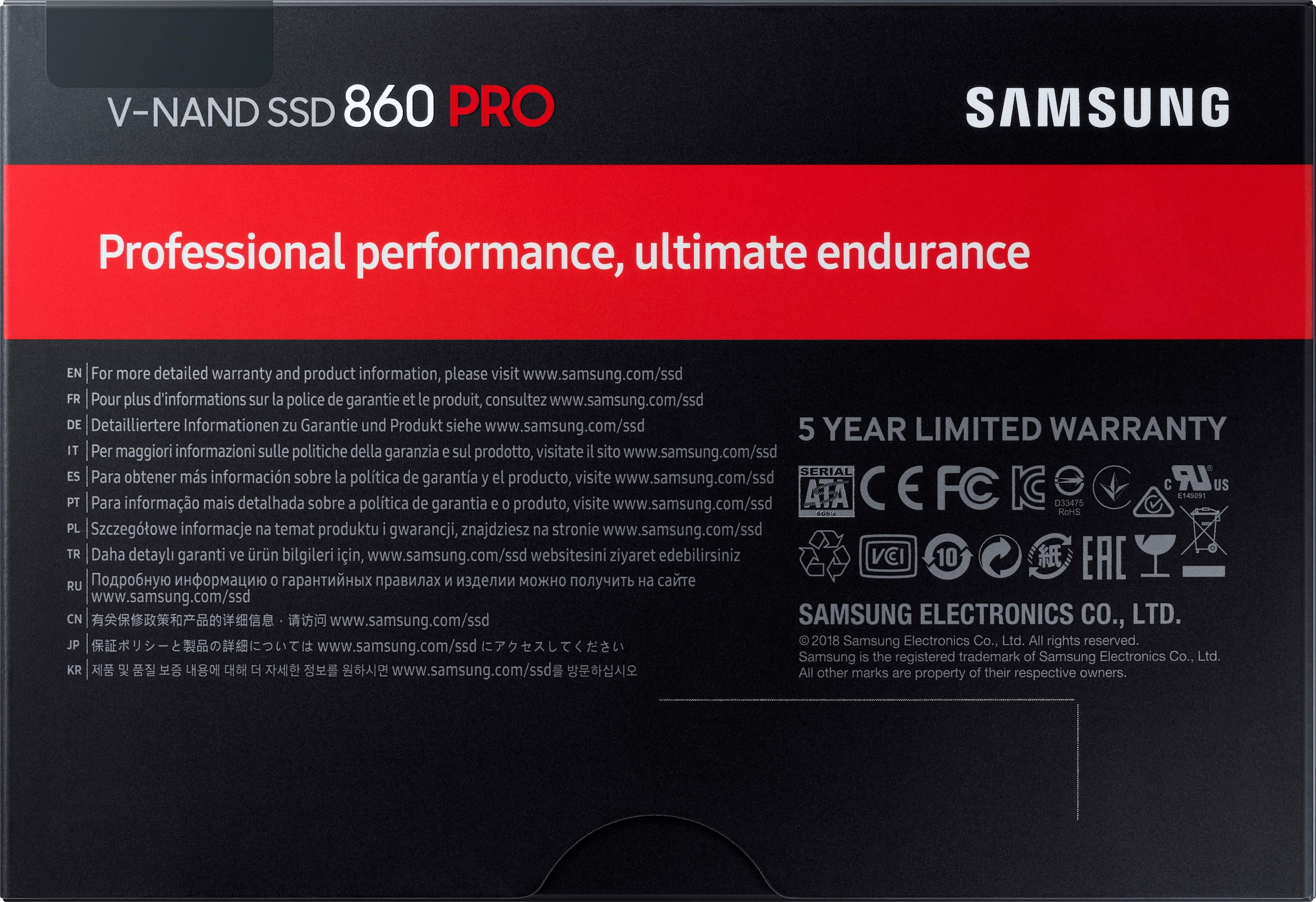 Samsung interne SSD »860 PRO SSD«, 2,5 Zoll, Anschluss SATA III