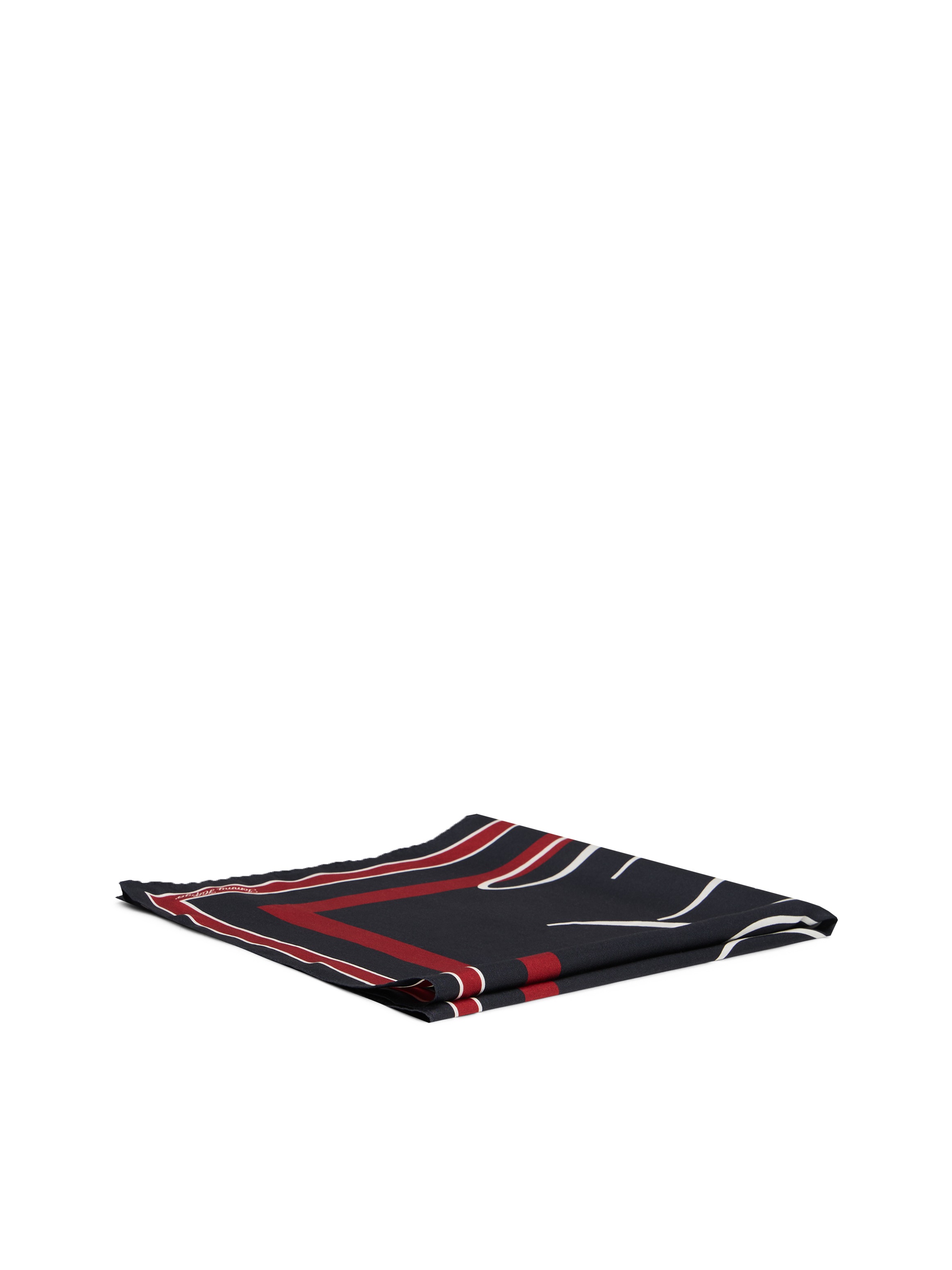 TOMMY HILFIGER Halstuch »TH HERITAGE SCRIPT SILK SCARF« quadratisch, aus reiner Seide mit Logo, Maße 50 xs0 cm Space Blue