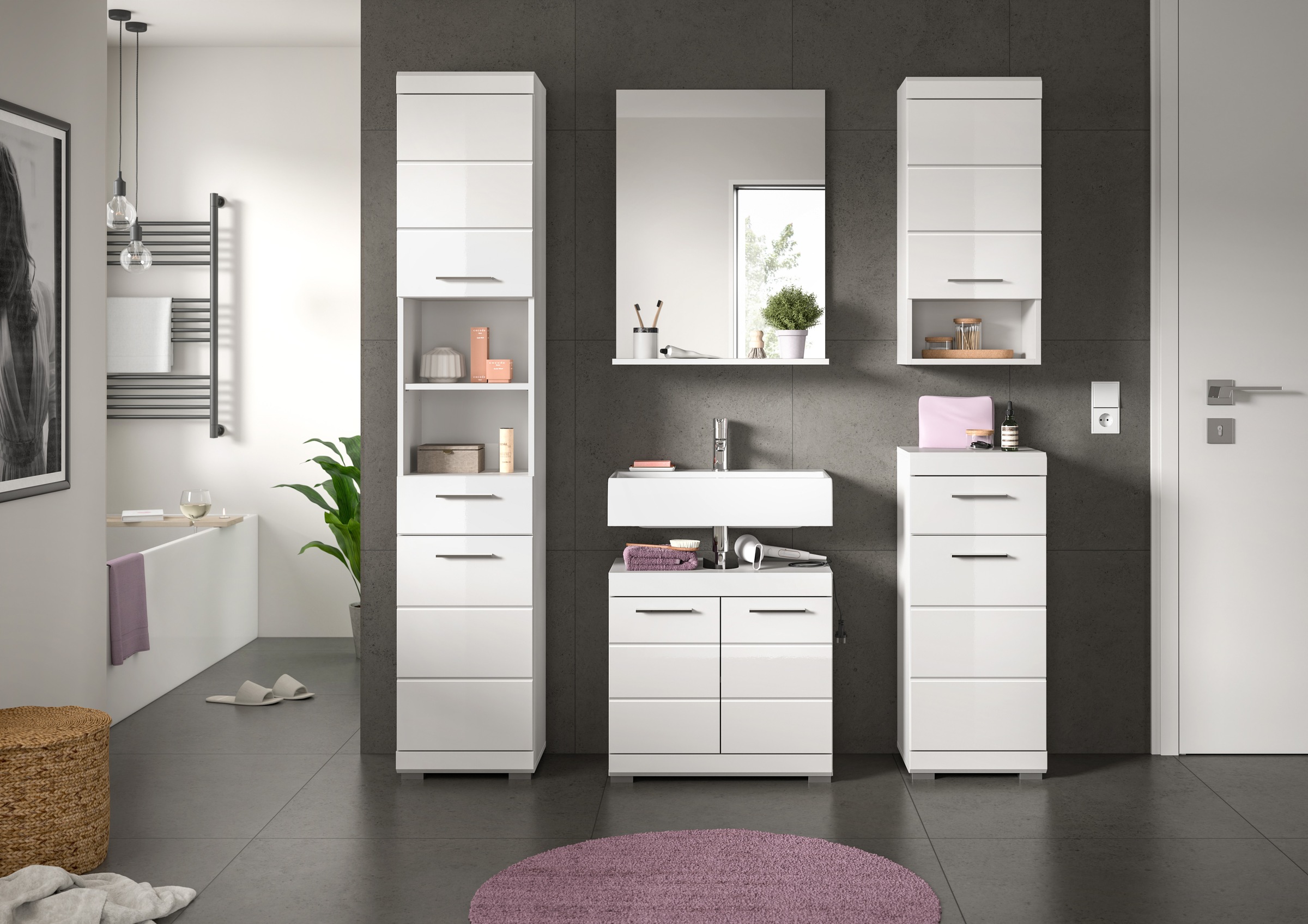 INOSIGN Badmöbel-Set »Siena, 5 teilig, bestehend aus:«, (Set, 5 St.), Hochs günstig online kaufen