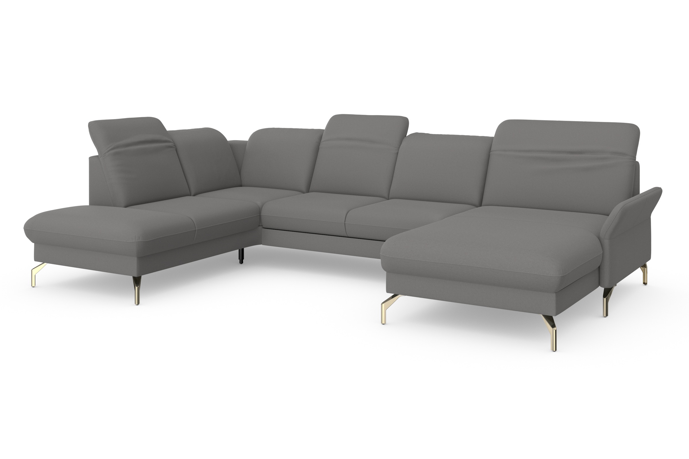 sit&more Wohnlandschaft »Fashion U-Form«, wahlweise mit Kopfteilverstellung, Vorziehsitz, motorisch, Nickelfüße