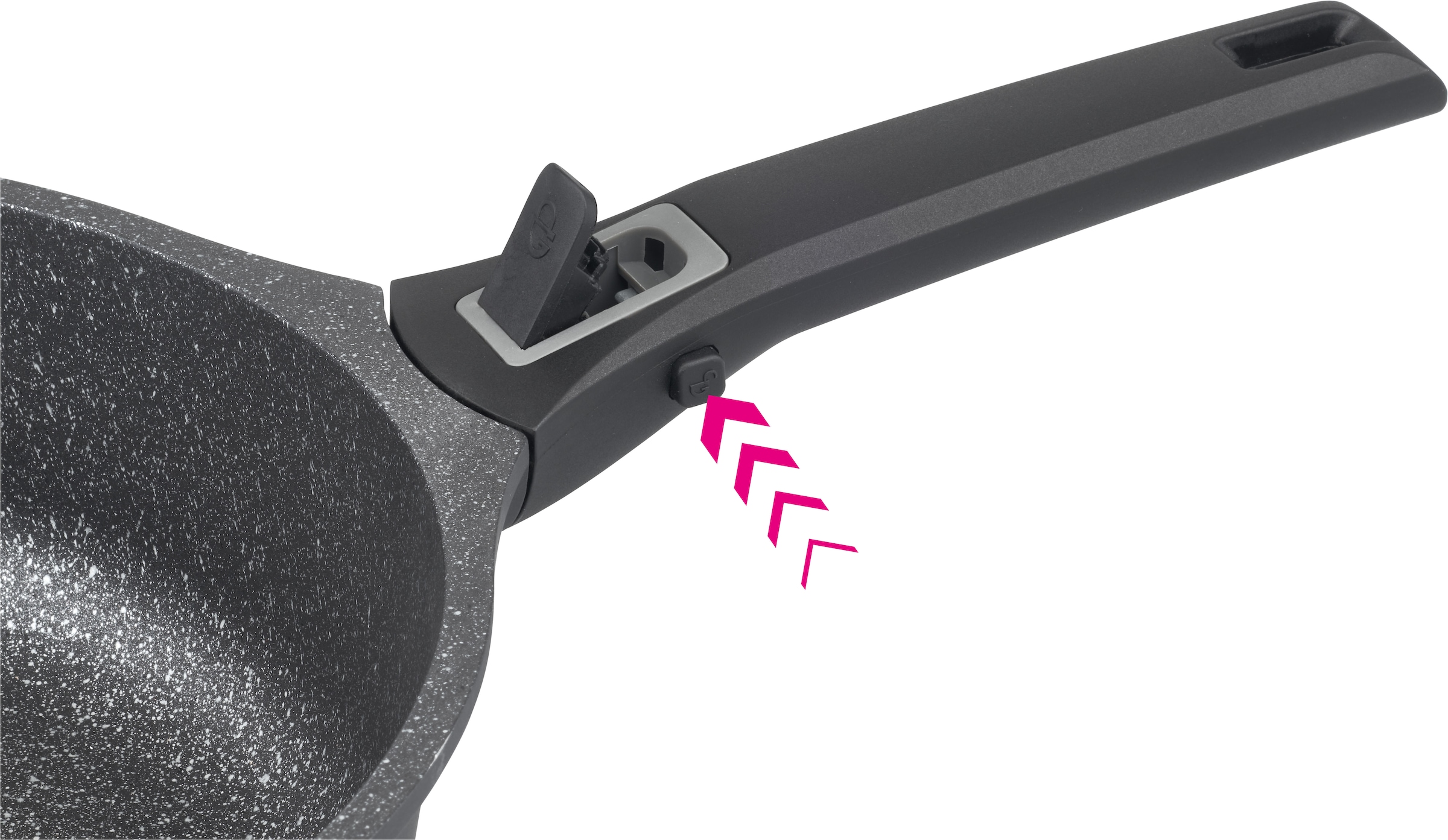 GSW Topf-Set »Easy Click« Set, 1x Kochtopf Ø 20 cm, 1x Kochtopf Ø 24 cm, 1x Stielkasserolle Ø 16 cm, 6 Stk. tlg. Aluminiumguss