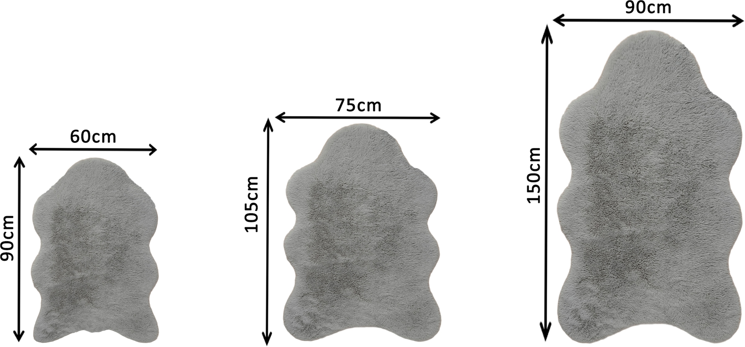 OTTO home Hochflor-Teppich »Mollin, Fellform, leichter Glanz« rechteckig 30 mm Höhe Kunstfell, Fellimitat, waschbar, flauschig, weich, Wohnzimmer