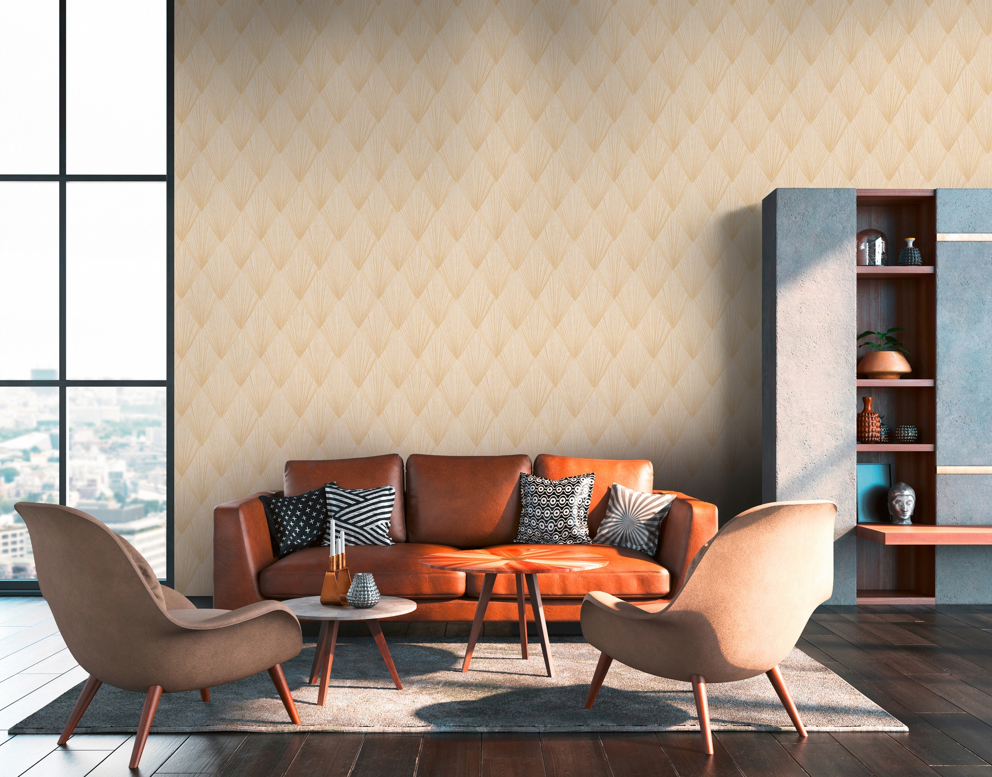 living walls Vliestapete »Metropolitan Stories, Ava New York«, gemustert-Motiv-abstrakt, Tapete Geometrisch Tapeten Wohnzimmer Schlafzimmer Küche Design Optik