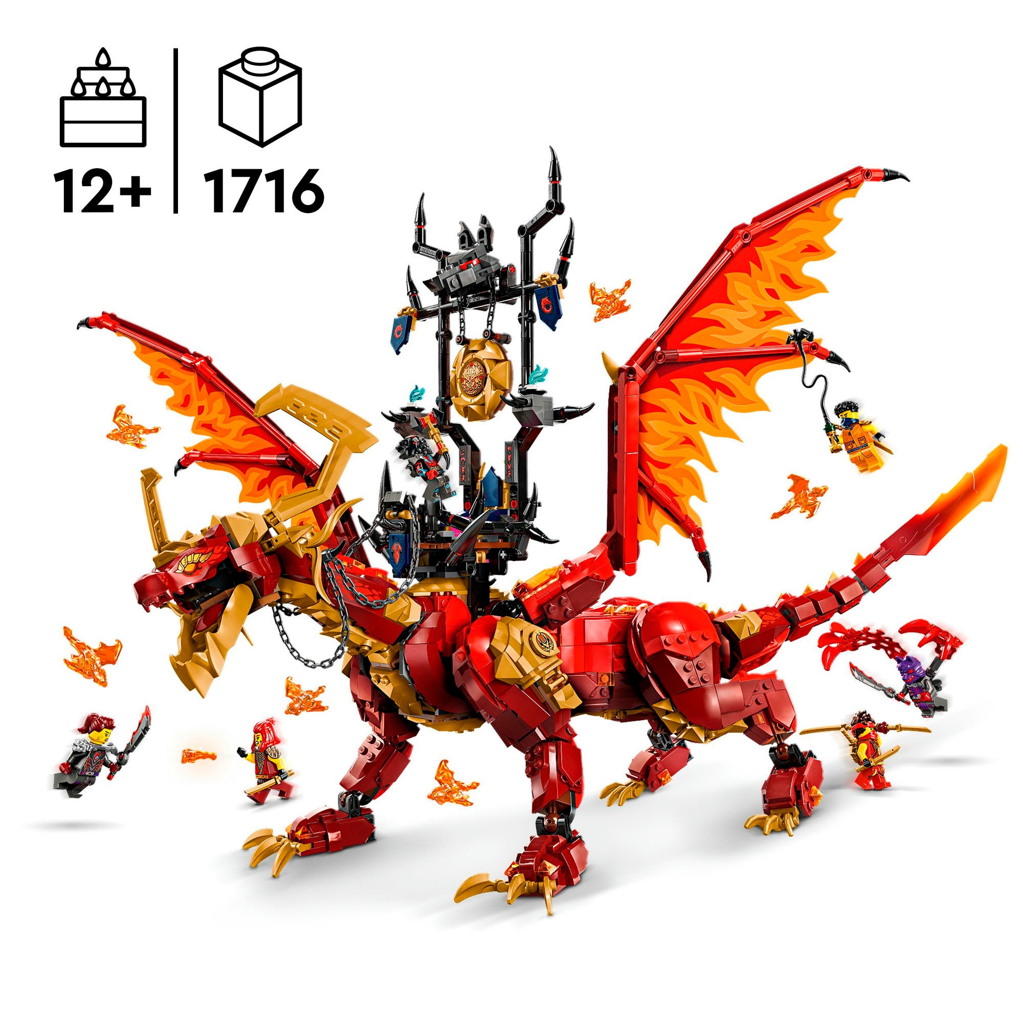 LEGO® Konstruktionsspielsteine »Quelldrache der Bewegung (71822), LEGO Ninjago«, (1716 St.), Made in Europe