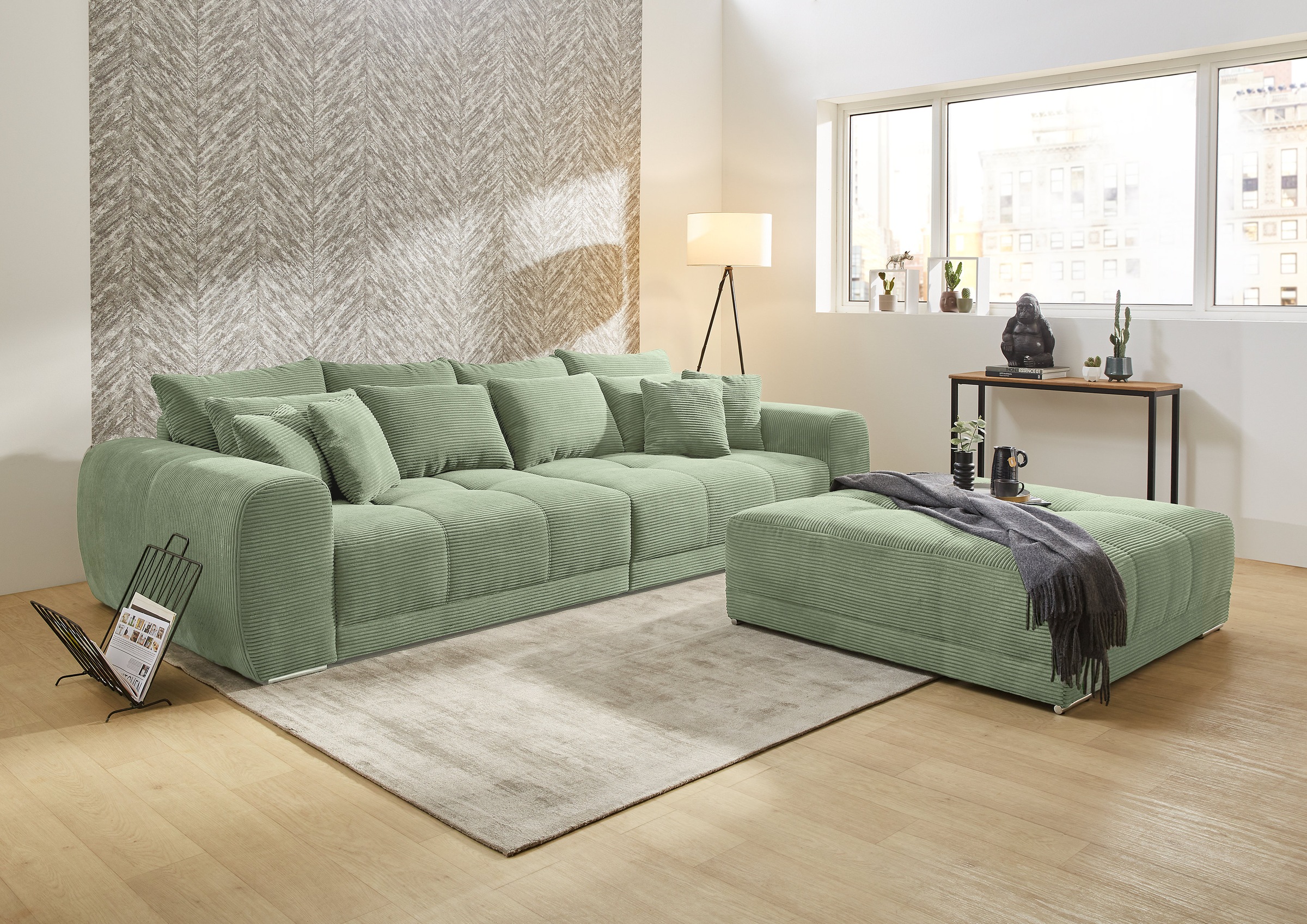 Jockenhöfer Gruppe Big-Sofa »Moldau, B. 306 cm, mit Federkernpolsterung, Liegefläche 120x240 cm« Mega-Sofa im XXL-Format, mit 8 Rückenkissen und 4 Zierkissen