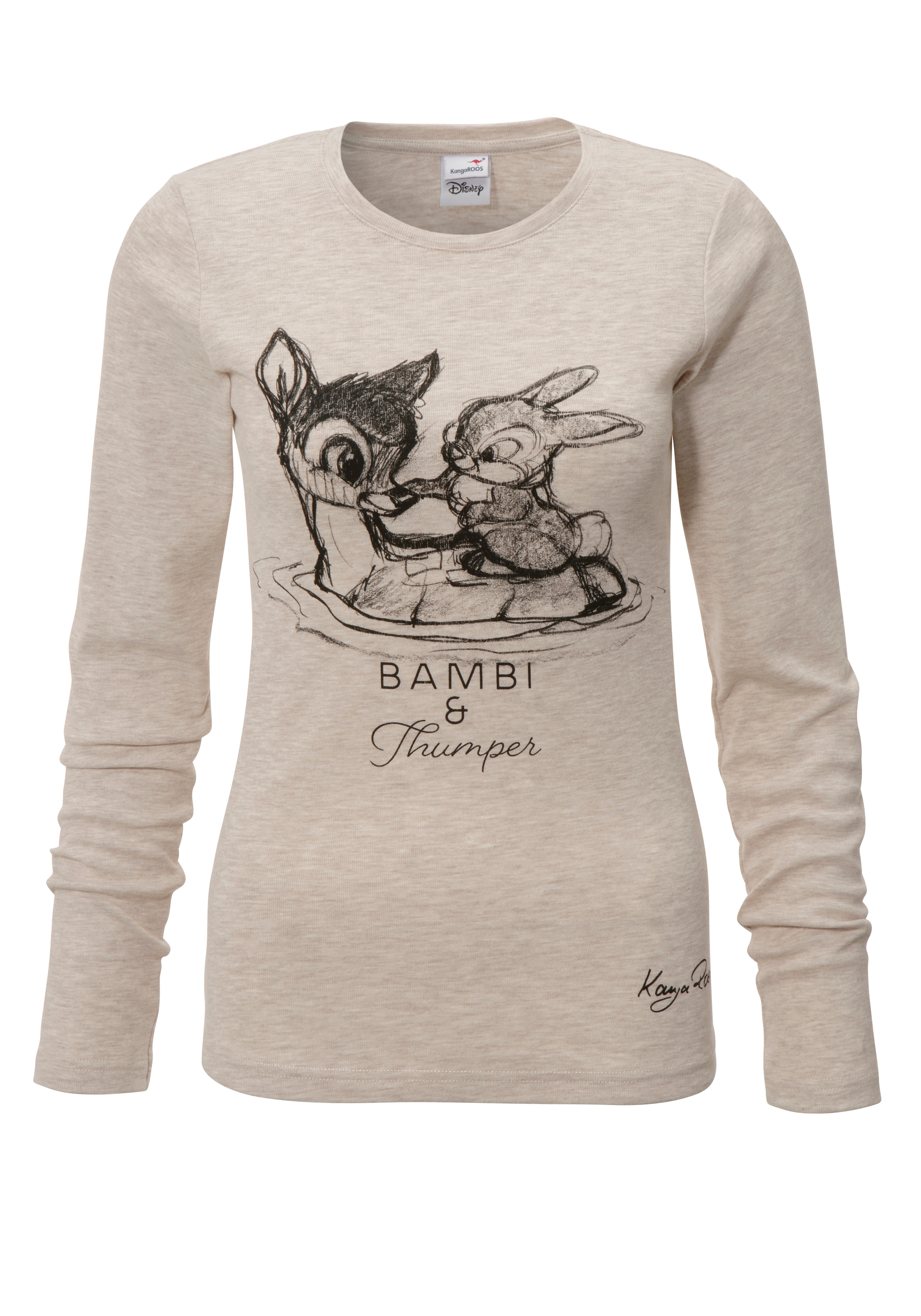 KangaROOS Langarmshirt »Bambi Motiv-Druck mit & Klopfer«