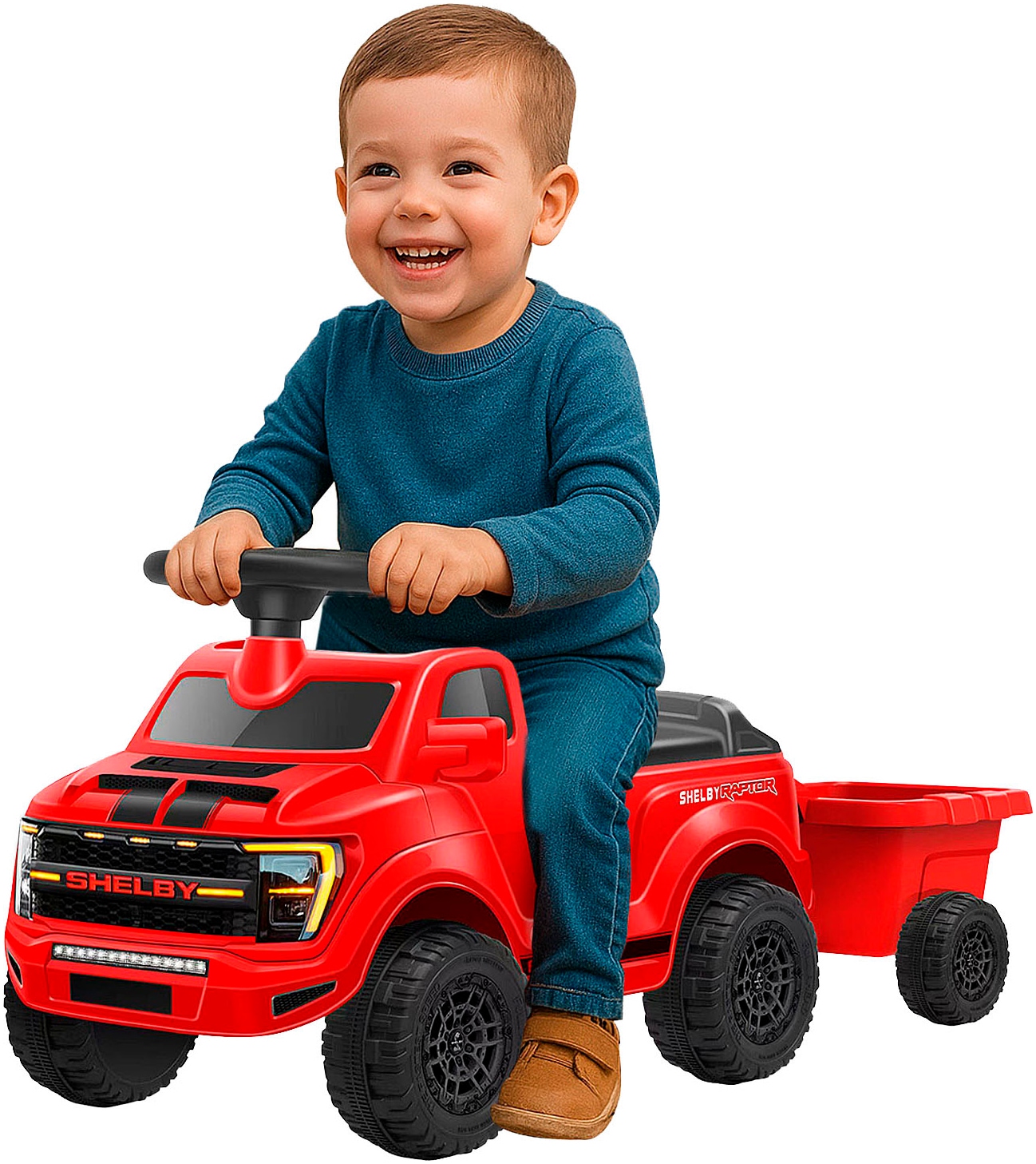 Jamara Rutscherauto »Shelby Ford F-150 Raptor mit Anhänger« mit Soundeffekten