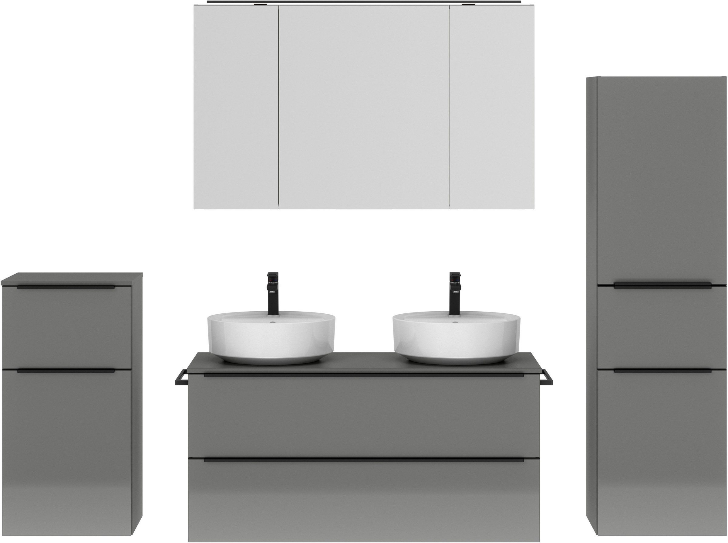 nobilia® Badmöbel-Set »Alvene«, (4 St., vormontiert, mit Soft-Close), inkl. günstig online kaufen
