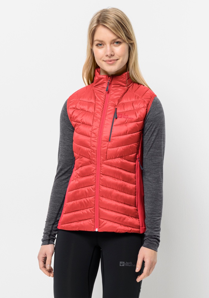 JACK WOLFSKIN Funktionsweste »ROUTEBURN PRO INS VEST W« vibrant-red M (38/40) M (38/40) 2 Hüfttaschen, 1 Brusttasche