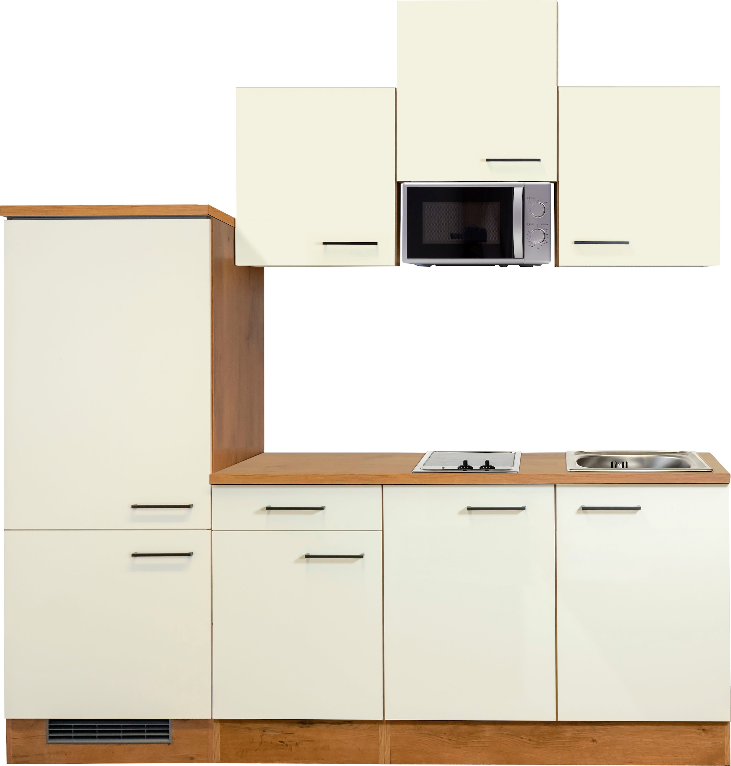 Flex-Well Exclusiv Küchenzeile Vintea 210 cm Magnolia-Lancelot Oak günstig online kaufen