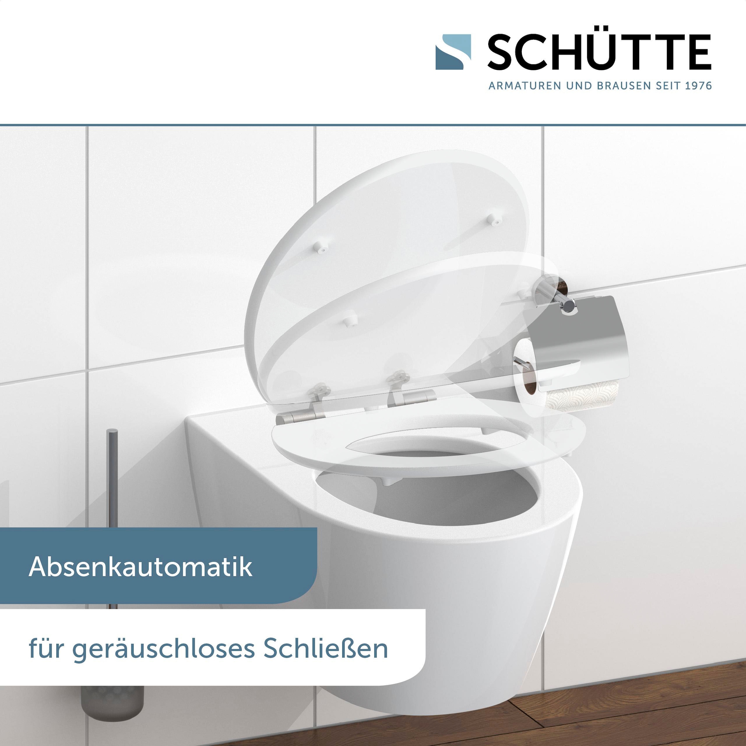 Schütte WC-Sitz »BLACK STONE«, High Gloss mit MDF Holzkern, mit Absenkautomatik