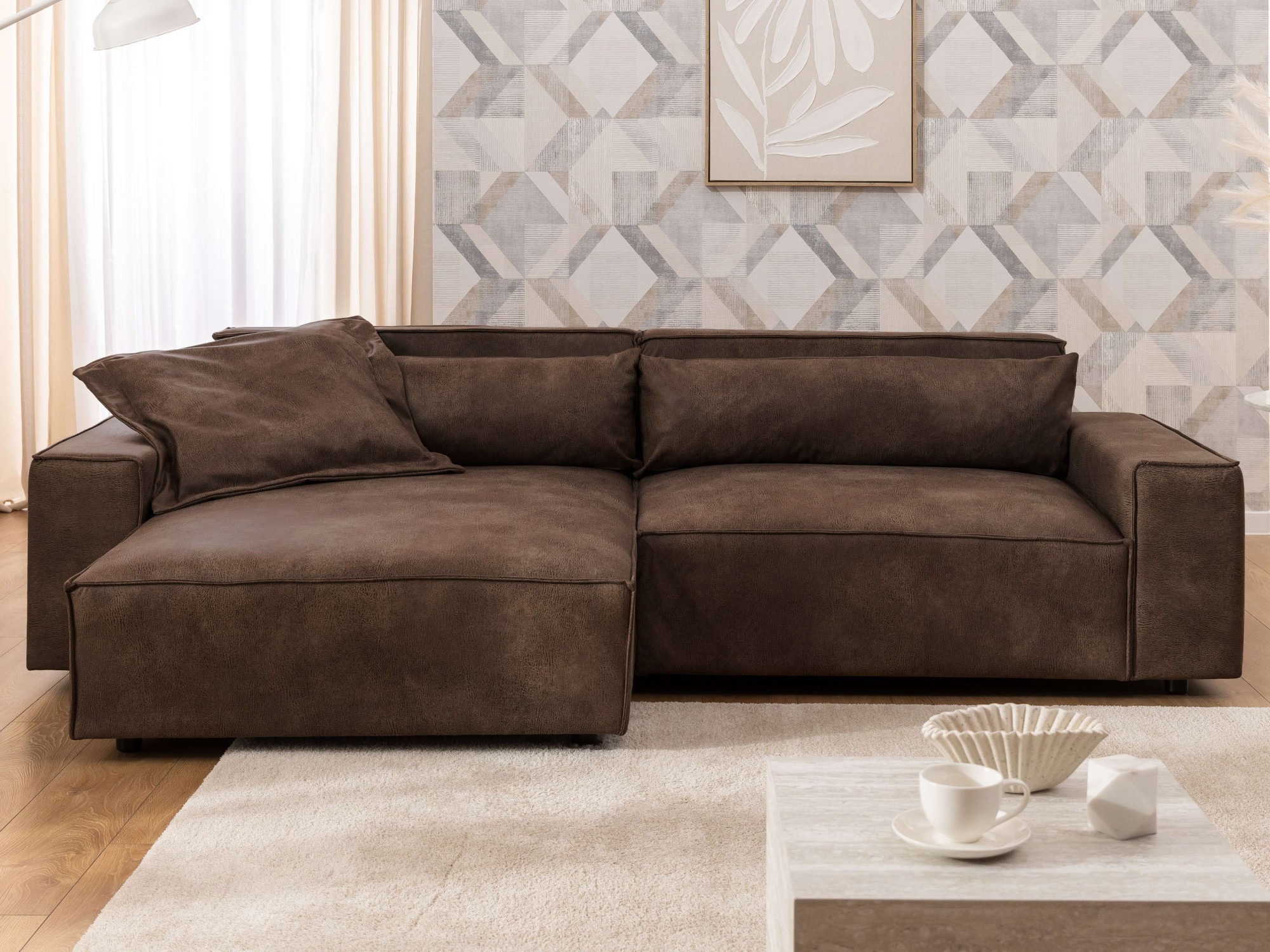 OTTO home Ecksofa »KINLEE Design-Sofa mit Recamiere rechts/links, Maße B/T/ günstig online kaufen