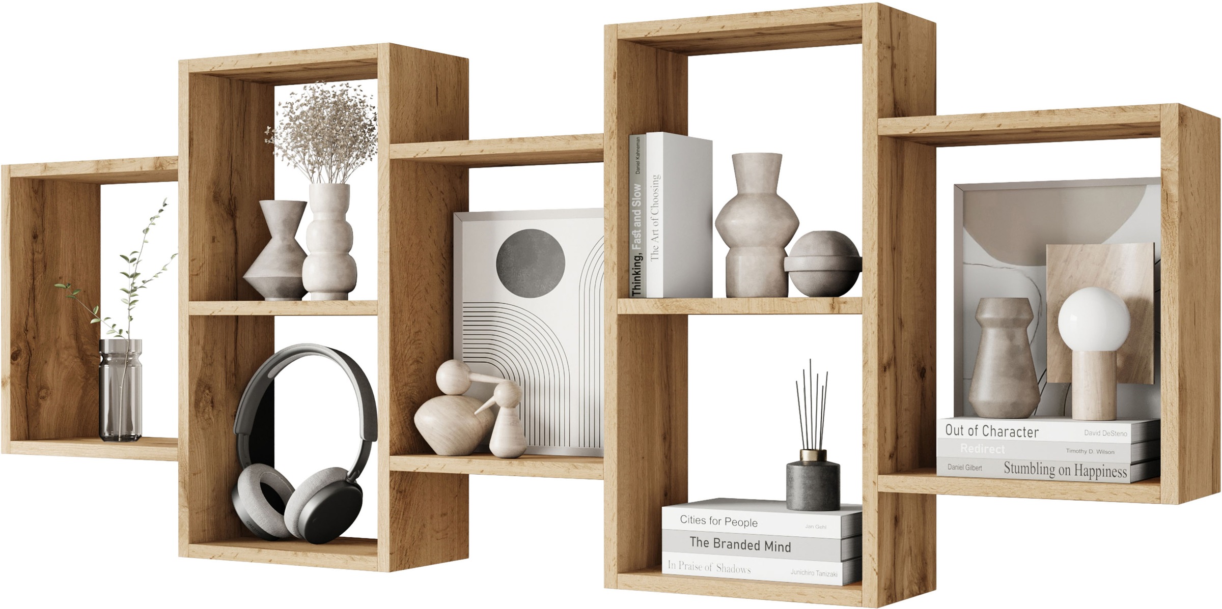 INOSIGN Wandboard »Wandregal Trio 001«, (1 St.), Stell- oder Hängeregal, 10 offene Fächer, flexibel montierbar