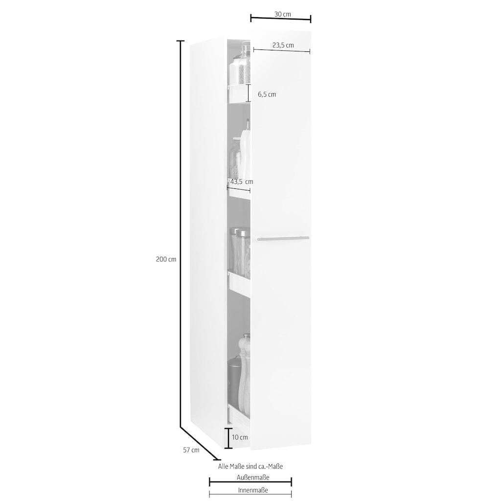 wiho Küchen Apothekerschrank »Flexi2«