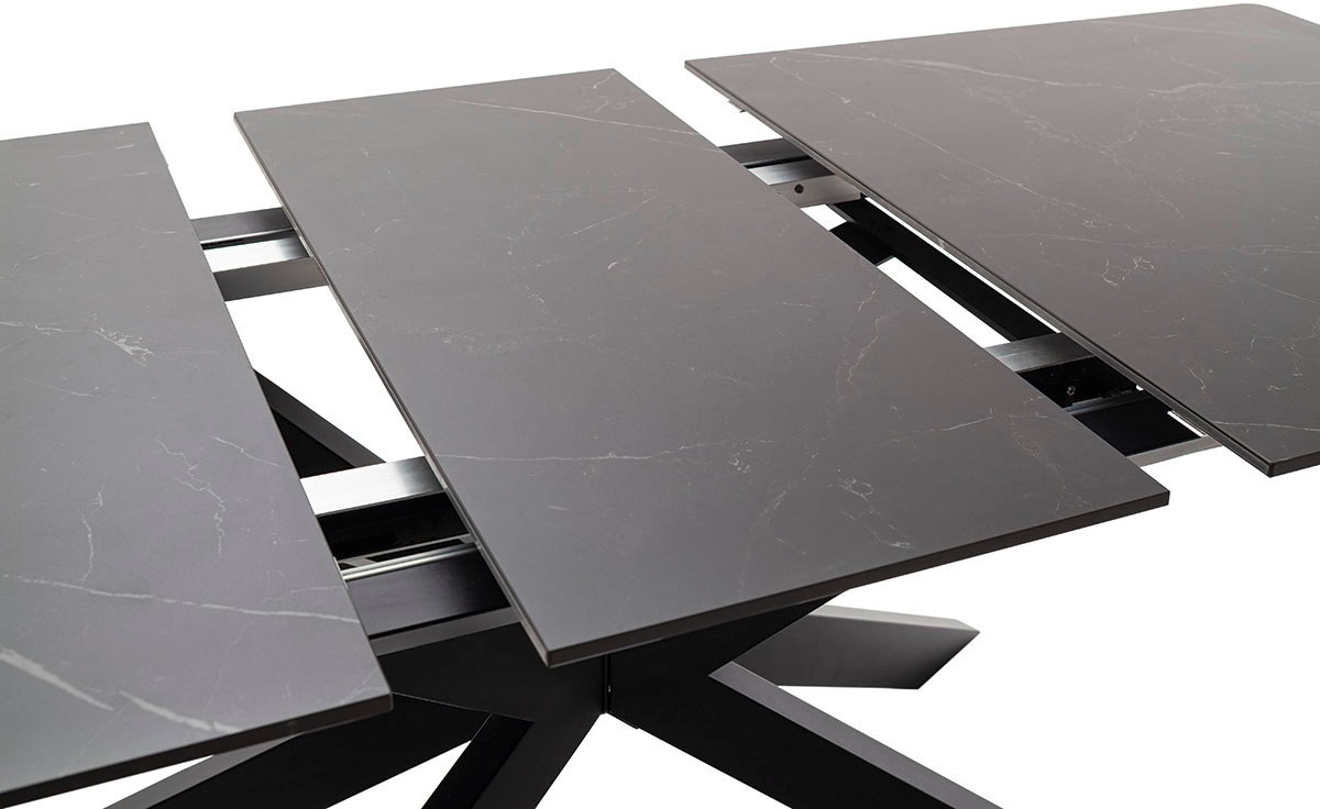 MCA furniture Esstisch »BONANZA Auszugstisch 160-200 cm marmoriert«, (Einzelstück), Keramik,Metall, Marmor-Optik, Synchronauszug, ausziehbar, 6-8 Personen