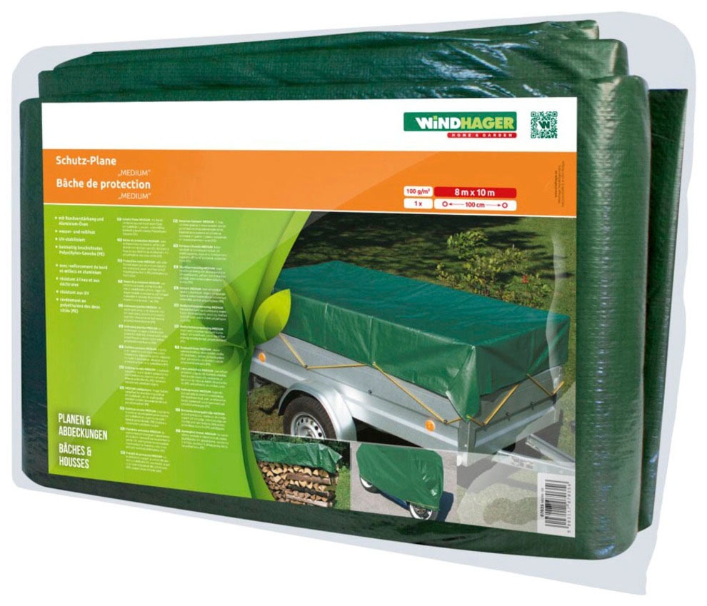 Windhager Schutzplane »MEDIUM« LxB: 10x8 m, aus robustem HDPE Gewebe, reißfest und widerstandsfähig