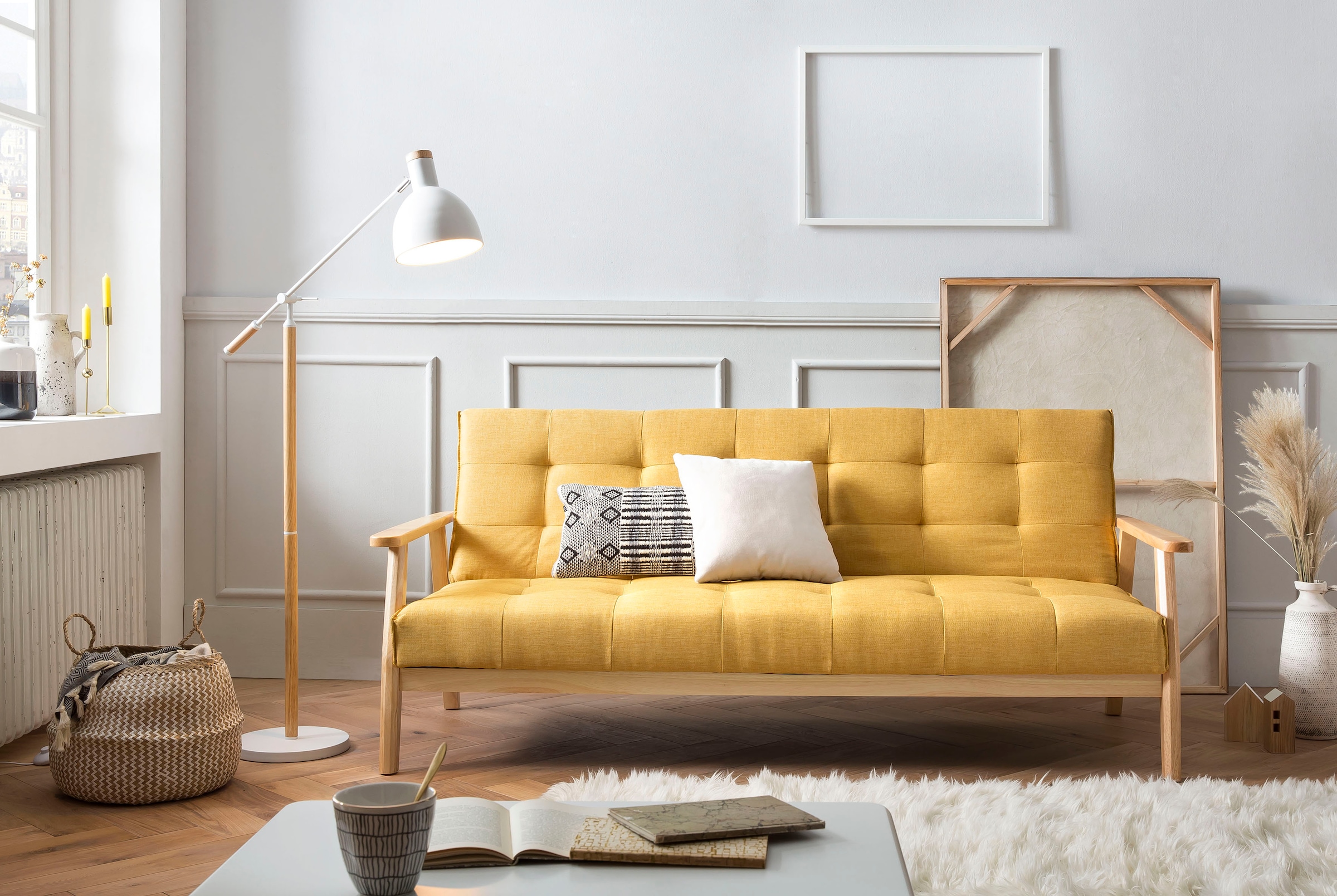 SalesFever Schlafsofa »Skagen, Sofa, 3-Sitzer«, mit Holzgestell, 60° Relax- und Schlaffunktion, Breite 190 cm