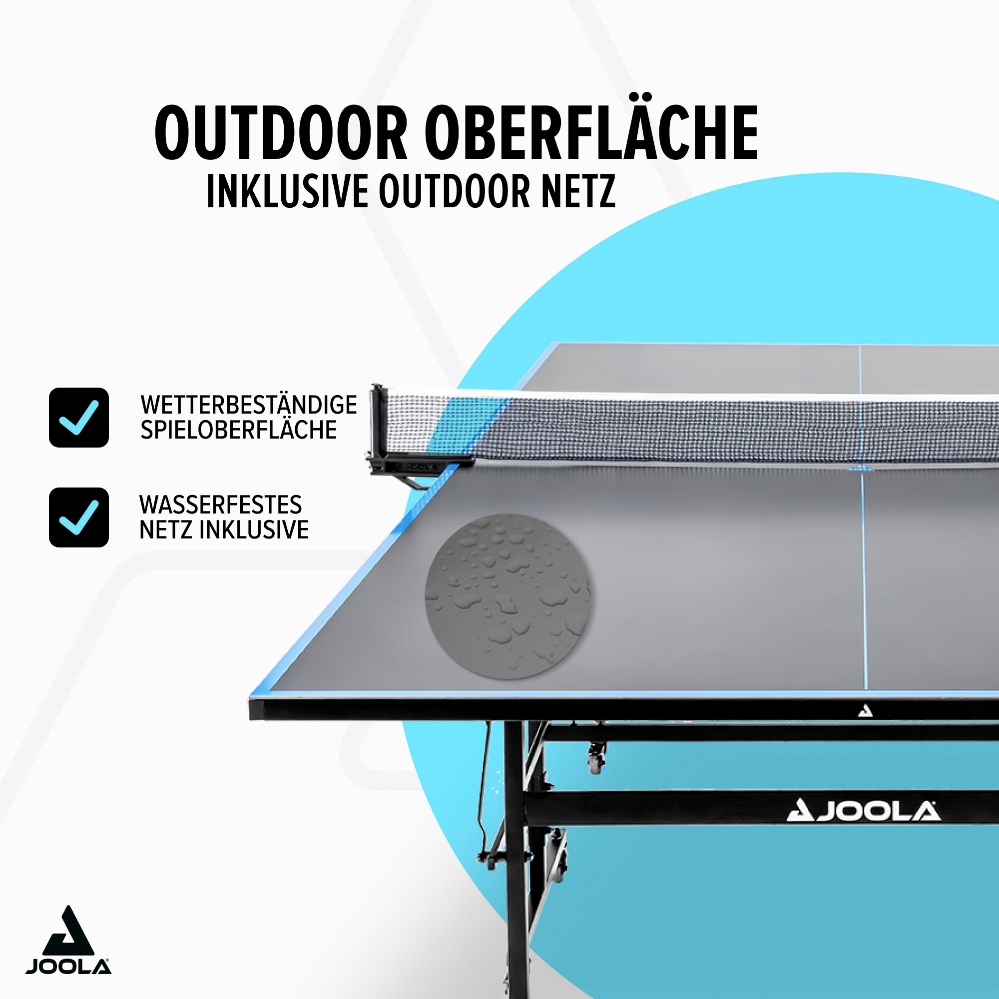 Joola Tischtennisplatte »Outdoor J100A«, (Packung), wetterfest, klappbares Untergestell, inkl. Netz