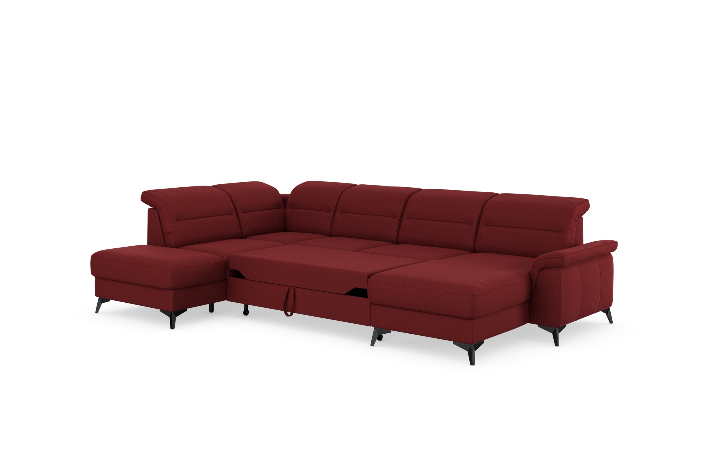 sit&more Wohnlandschaft »Sinatra U-Form«, optional mit Kopfteilverstellung und Armteilfunktion, Metallfüße